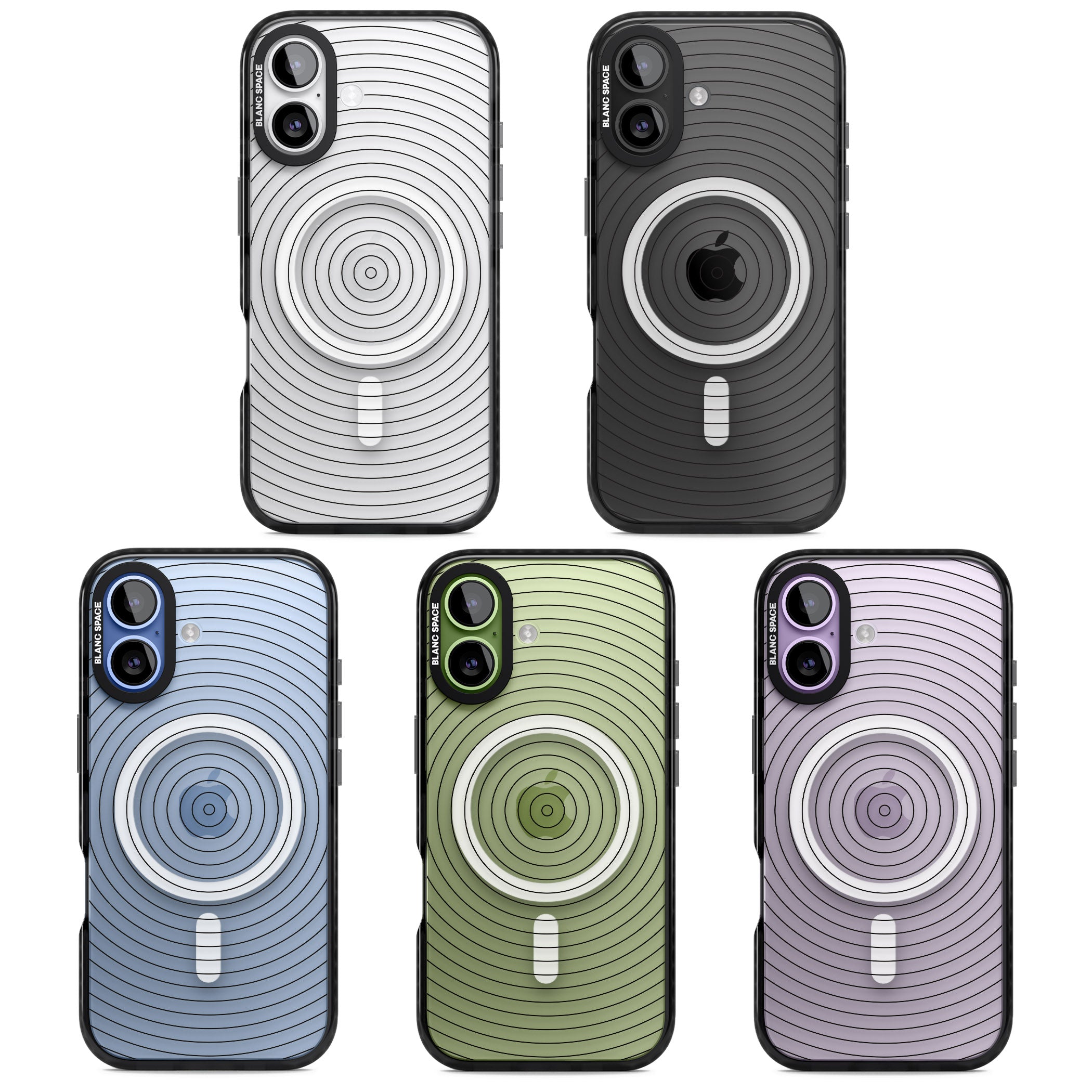 Concentric Lines: Monochrome Vibes iPhone 17 Impact Pro Black Phone Case APT Impact Protection