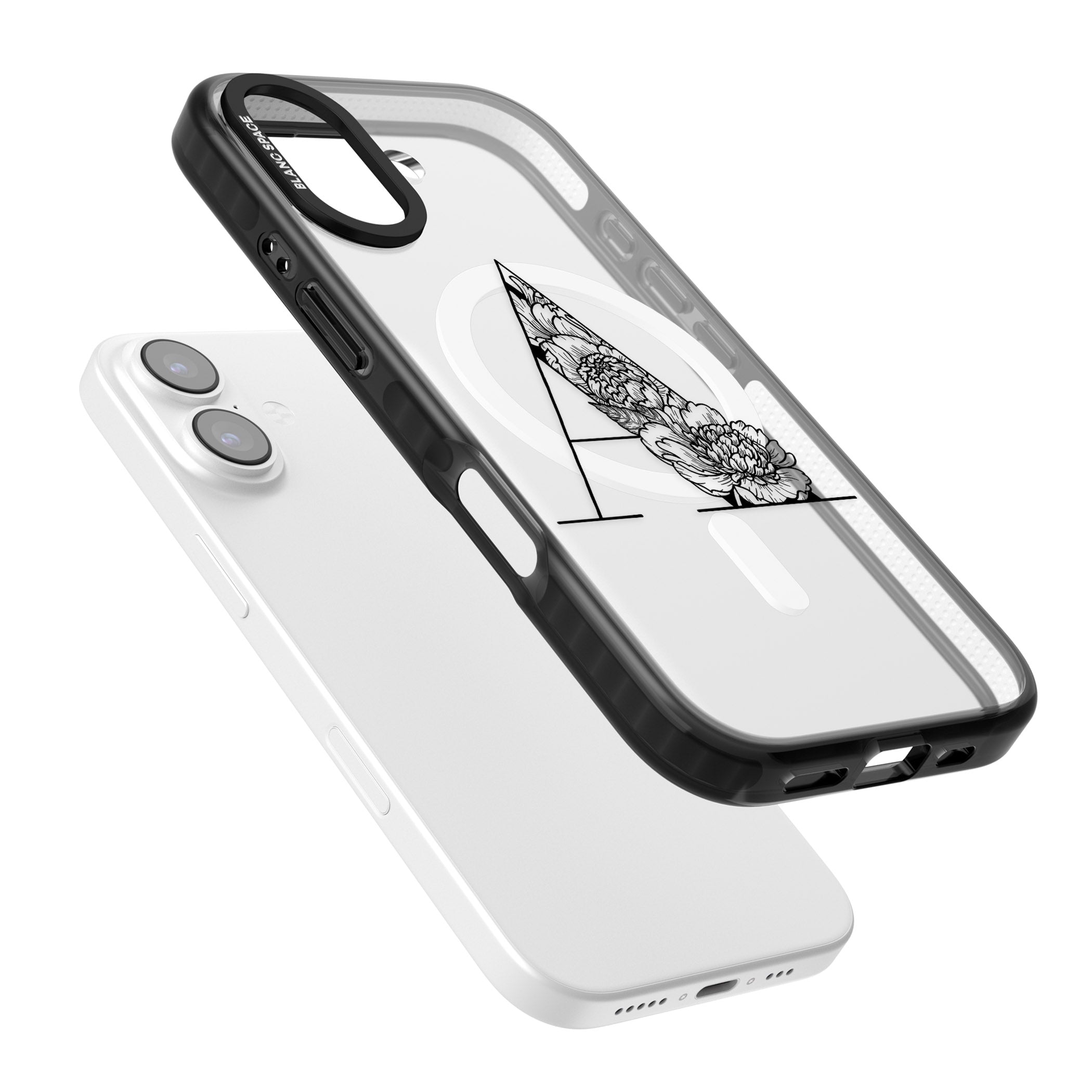 Personalised Floral Monogram iPhone 17 Impact Pro Black Phone Case Colours