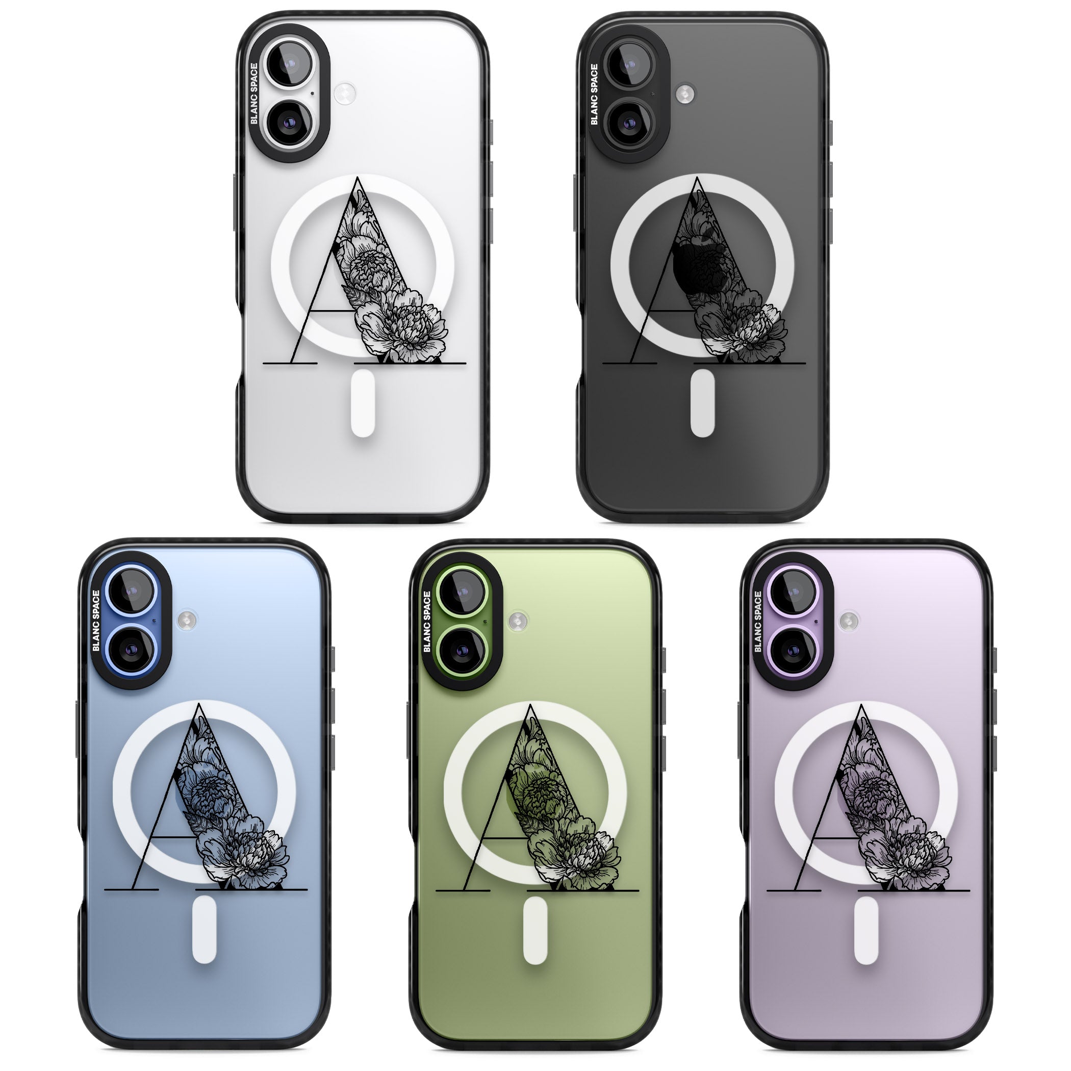 Personalised Floral Monogram iPhone 17 Impact Pro Black Phone Case APT Impact Protection