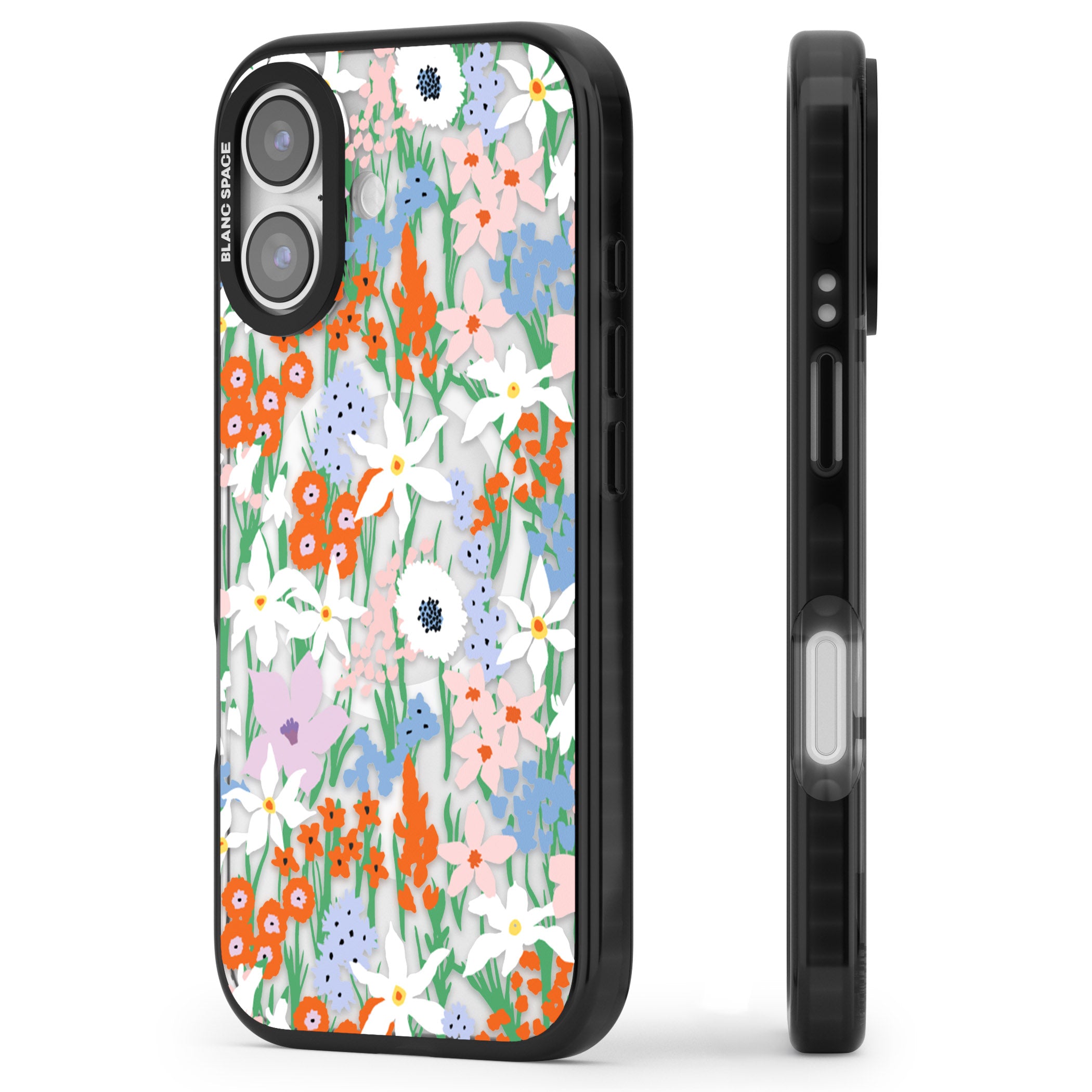 Floral Bouquet: Vibrant Blooms iPhone 17 Impact Pro Black Phone Case Side Profile