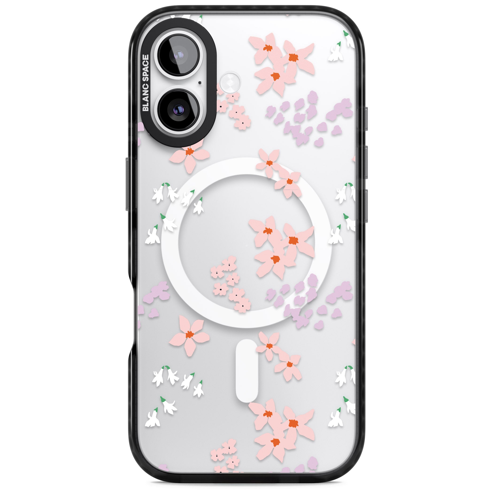 Pink & Purple Flower Mix iPhone 17 Impact Pro Black Phone Case