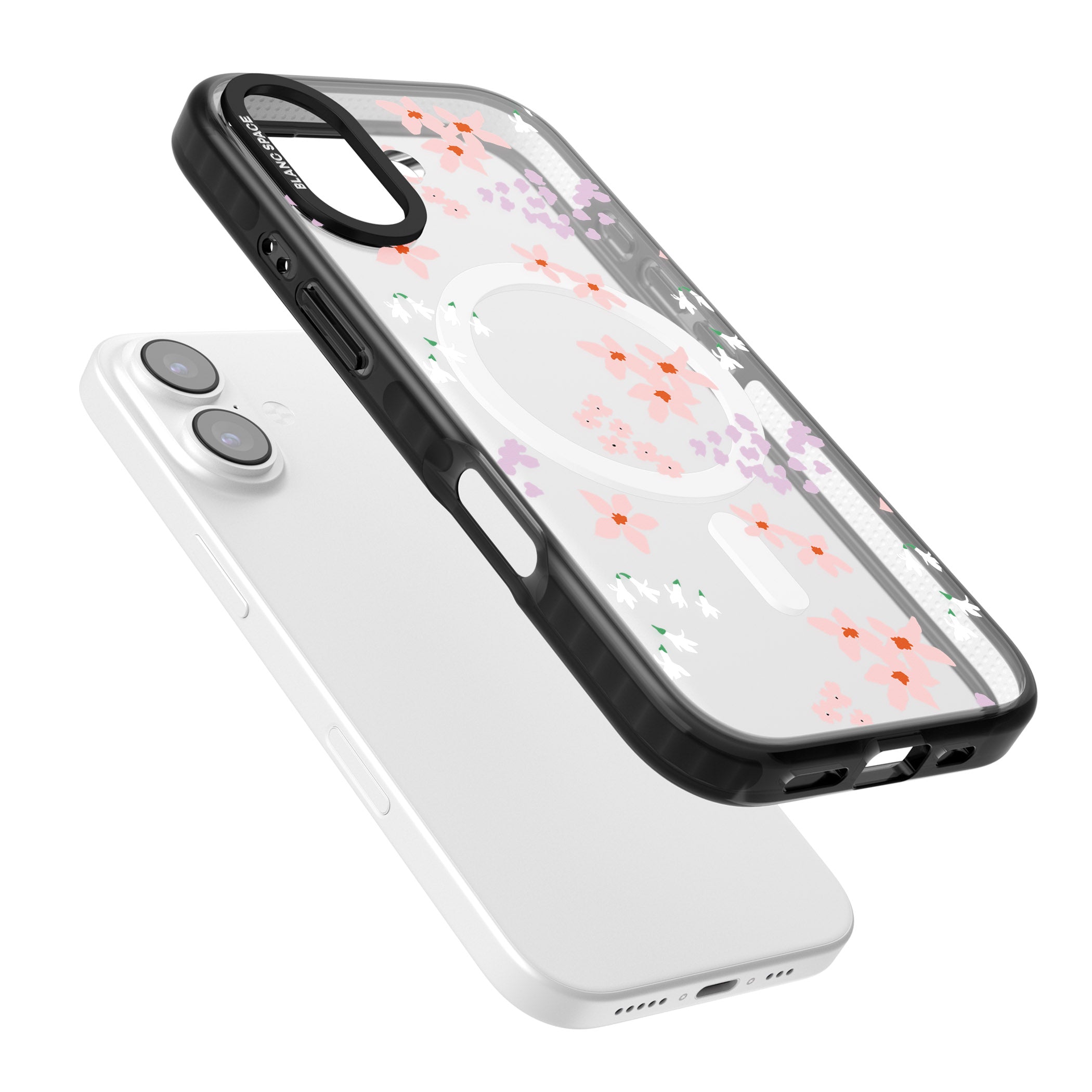 Pink & Purple Flower Mix iPhone 17 Impact Pro Black Phone Case Colours
