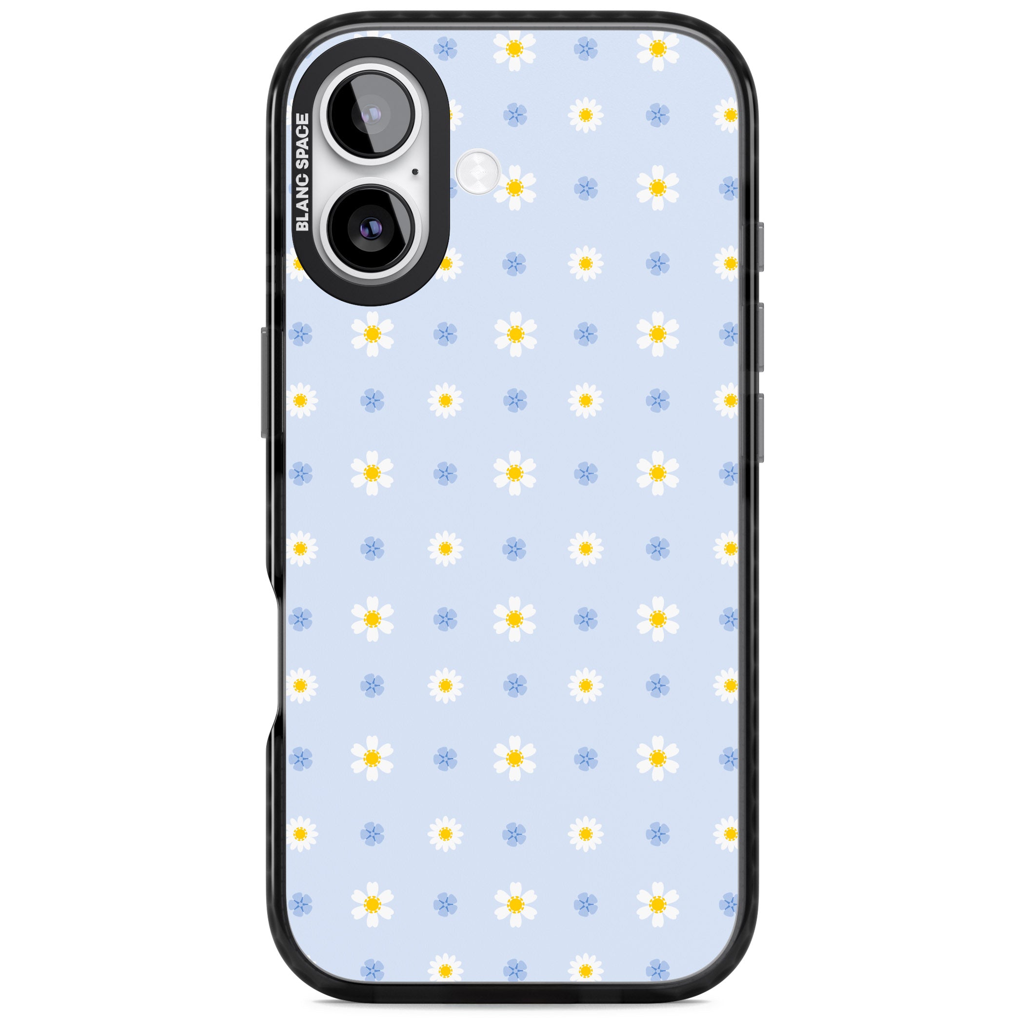 Pale Blue Daisies iPhone 17 Impact Pro Black Phone Case