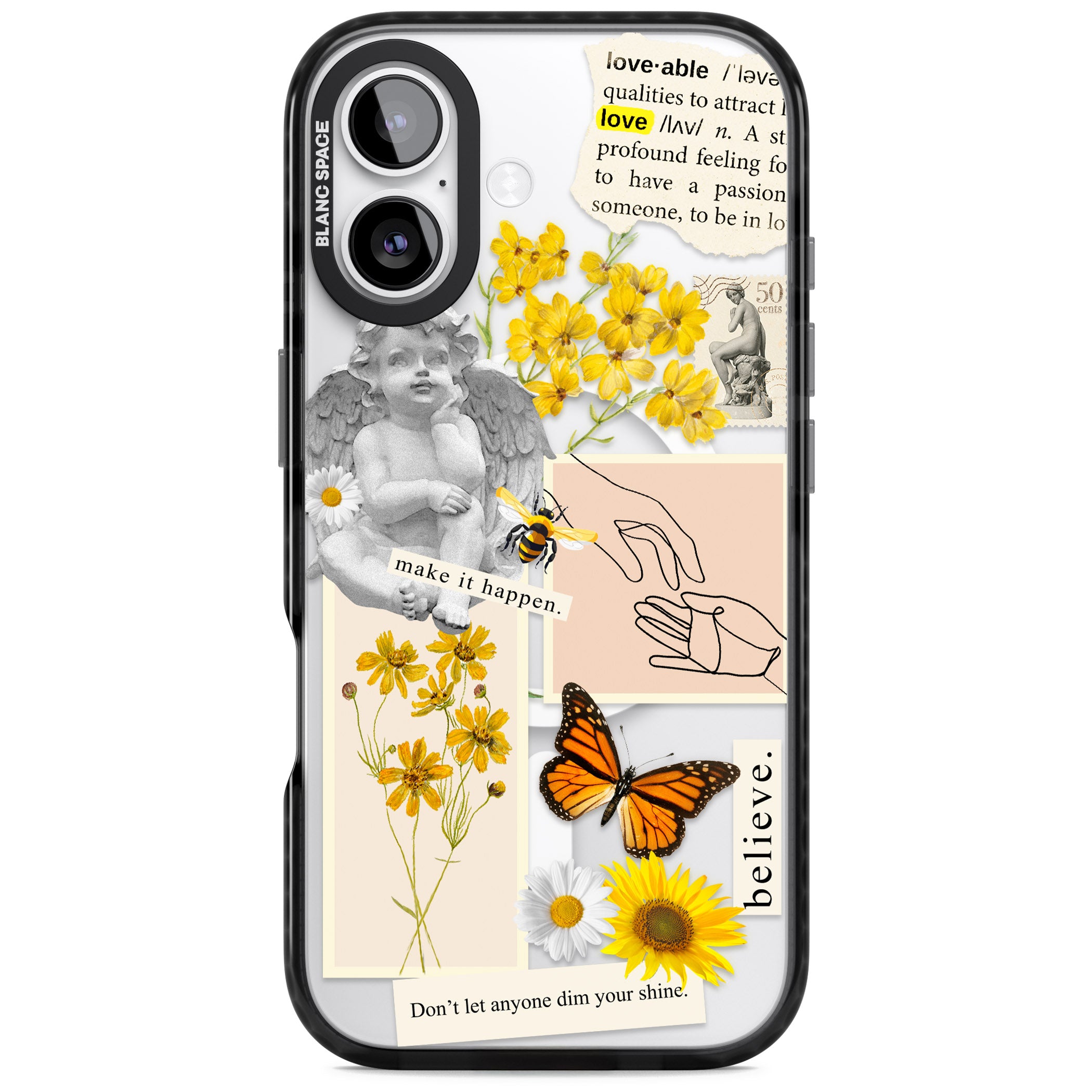 Vintage Wildflower Collage iPhone 17 Impact Pro Black Phone Case