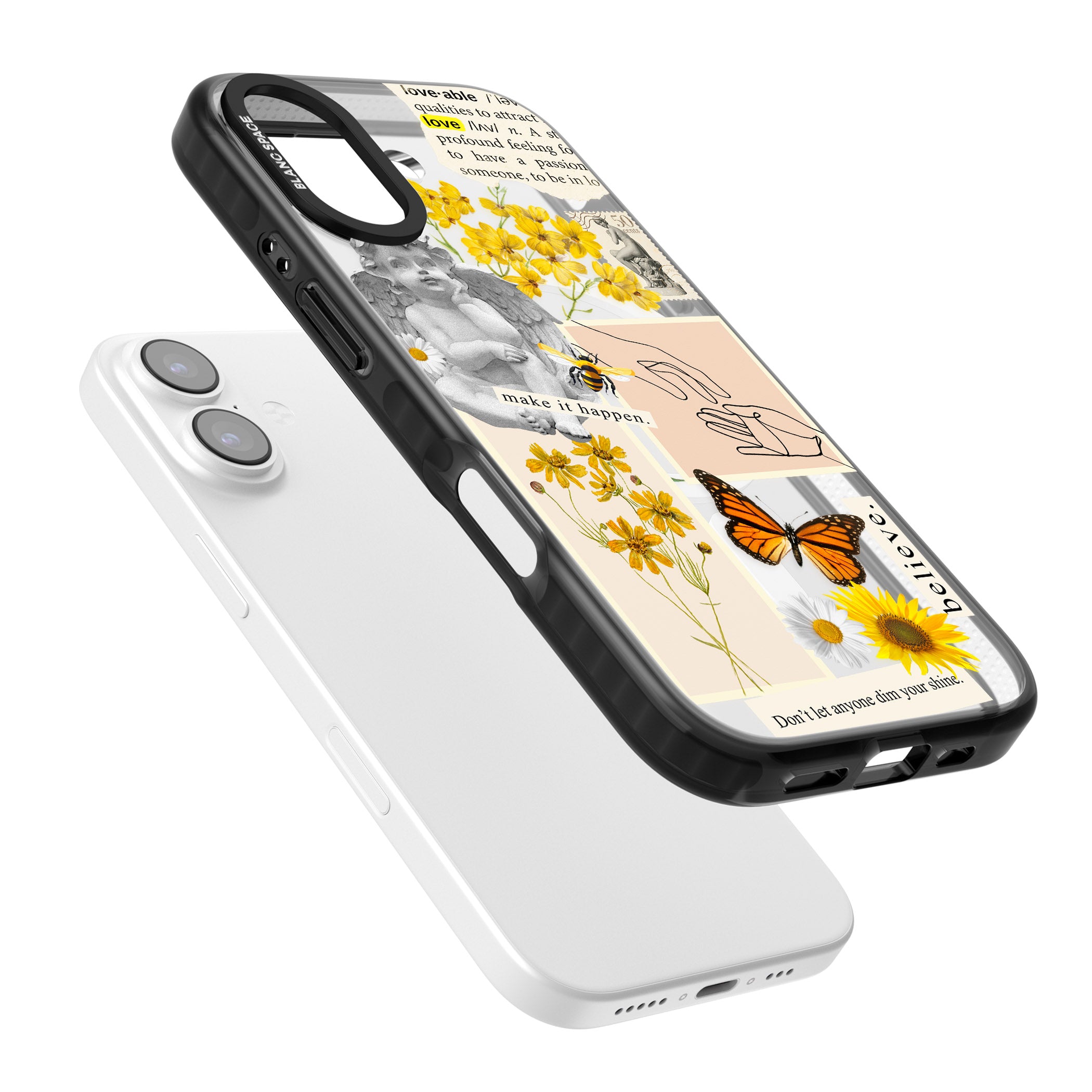 Vintage Wildflower Collage iPhone 17 Impact Pro Black Phone Case Colours