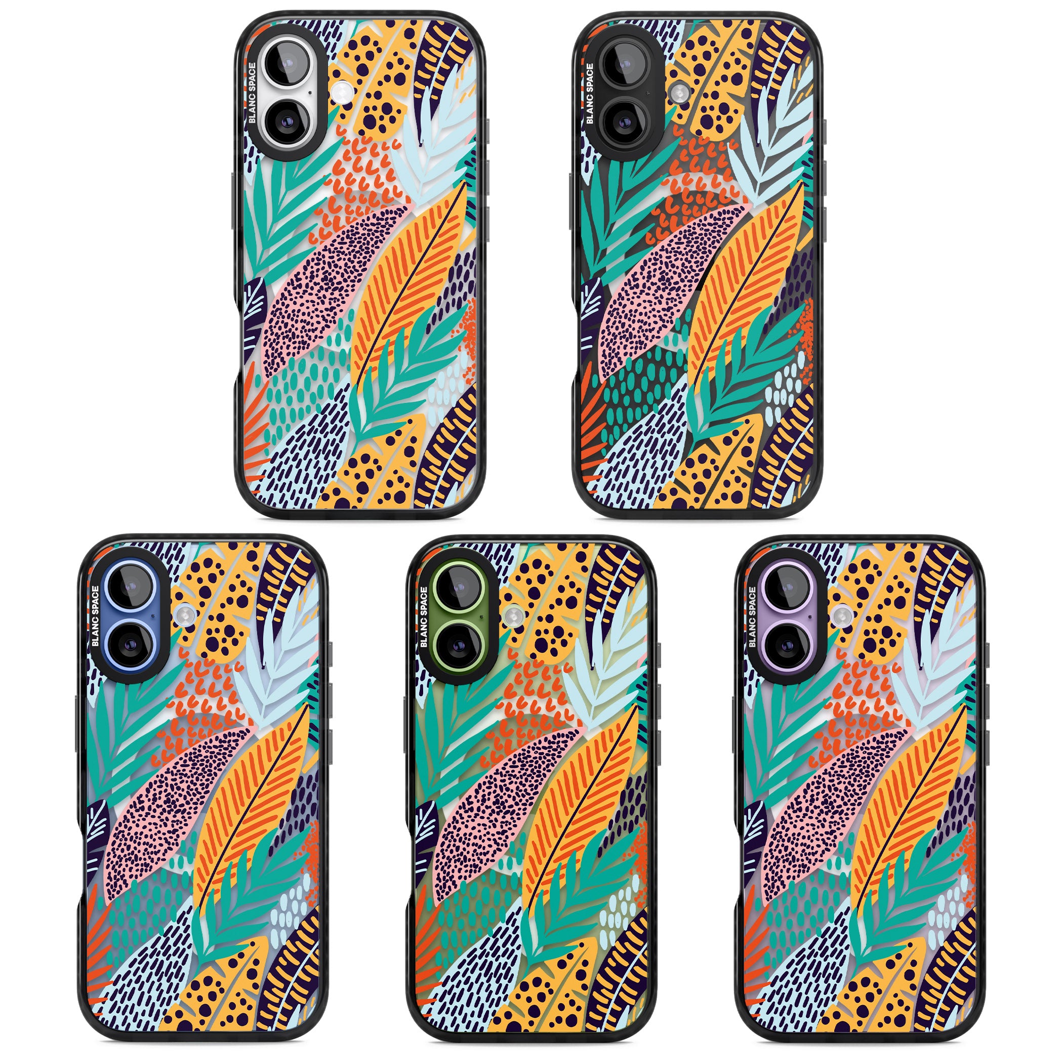 Colourful Leaves Mixture iPhone 17 Impact Pro Black Phone Case APT Impact Protection
