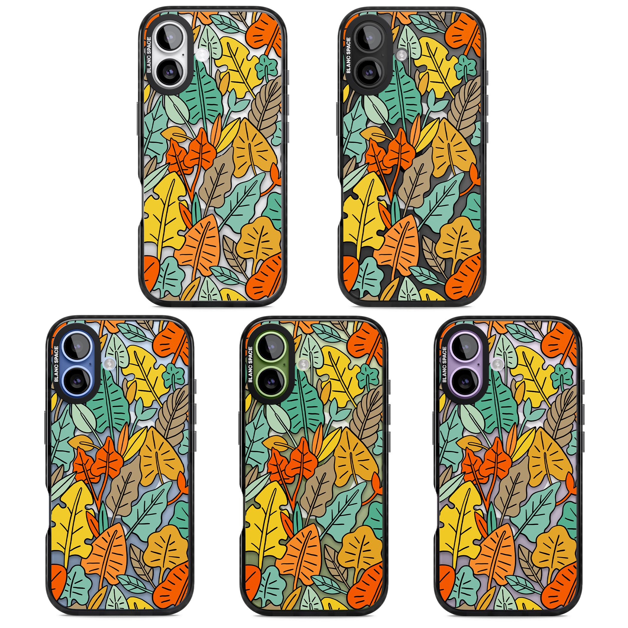 Pastel Toned Autumn Leaves iPhone 17 Impact Pro Black Phone Case APT Impact Protection