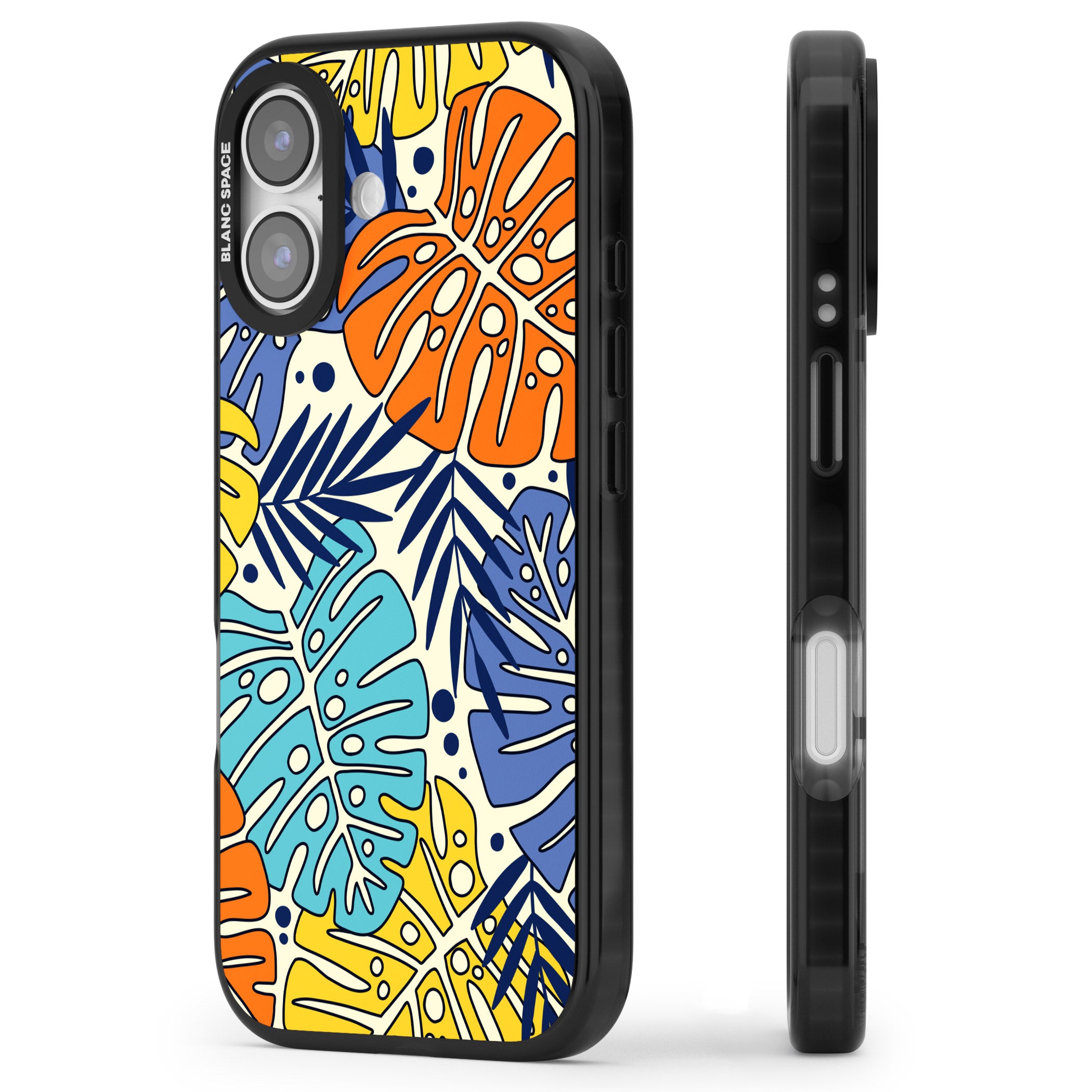 Beach Leaves iPhone 17 Impact Pro Black Phone Case Side Profile
