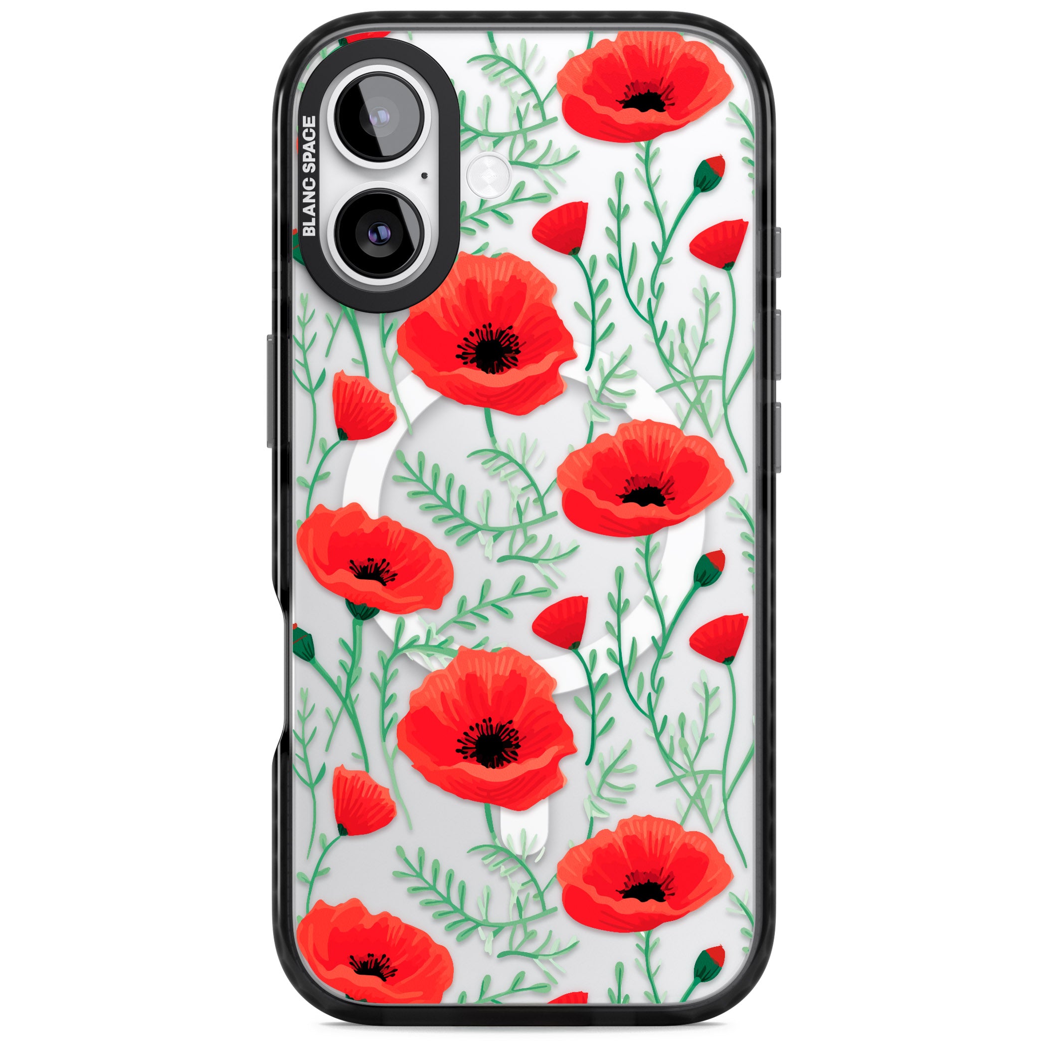 Poppy Garden iPhone 17 Impact Pro Black Phone Case