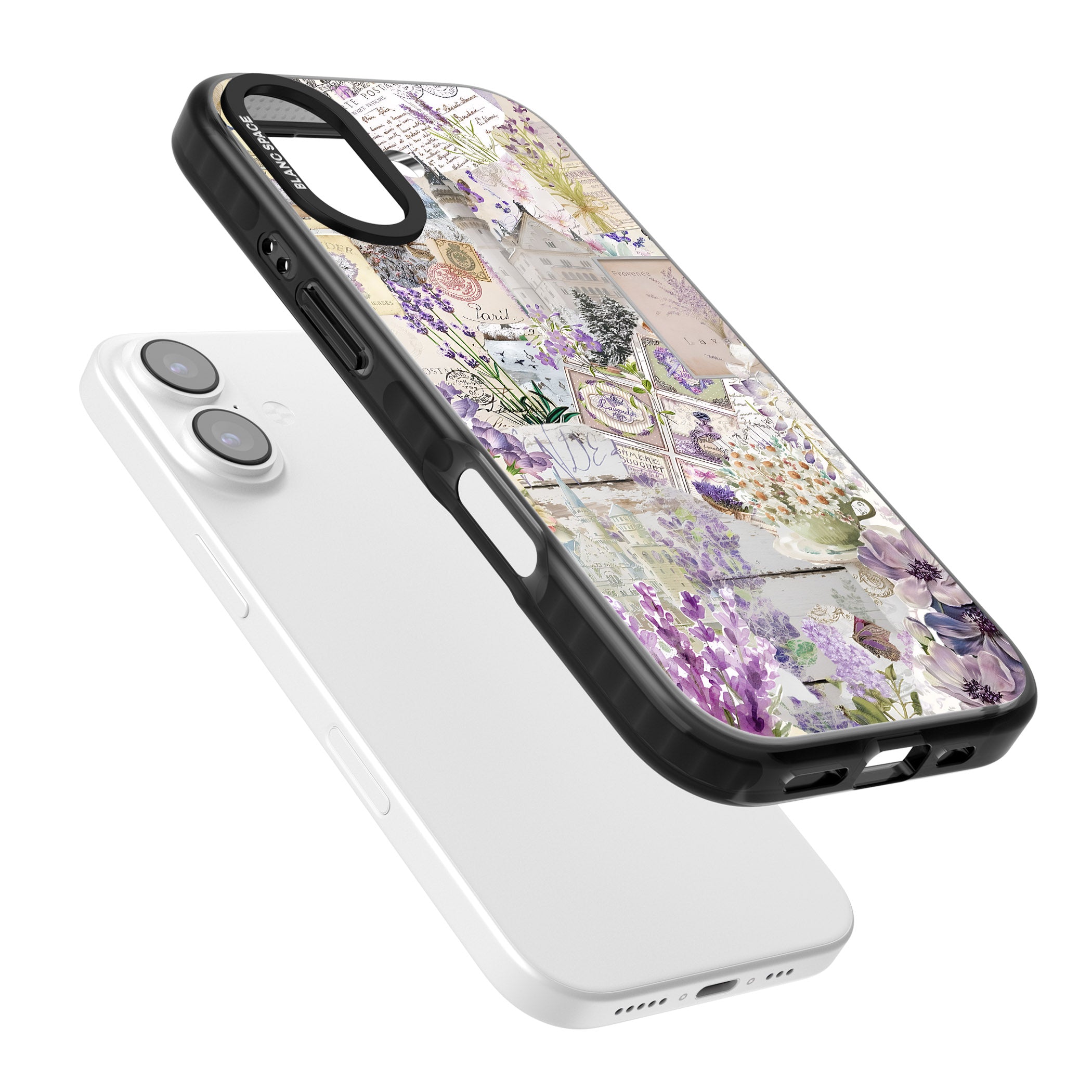 Soft Lavender Collage iPhone 17 Impact Pro Black Phone Case Colours
