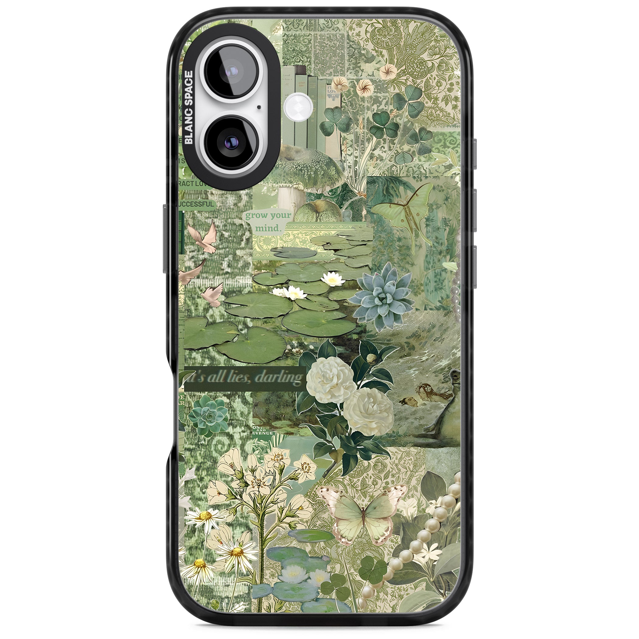 Sage Collage iPhone 17 Impact Pro Black Phone Case