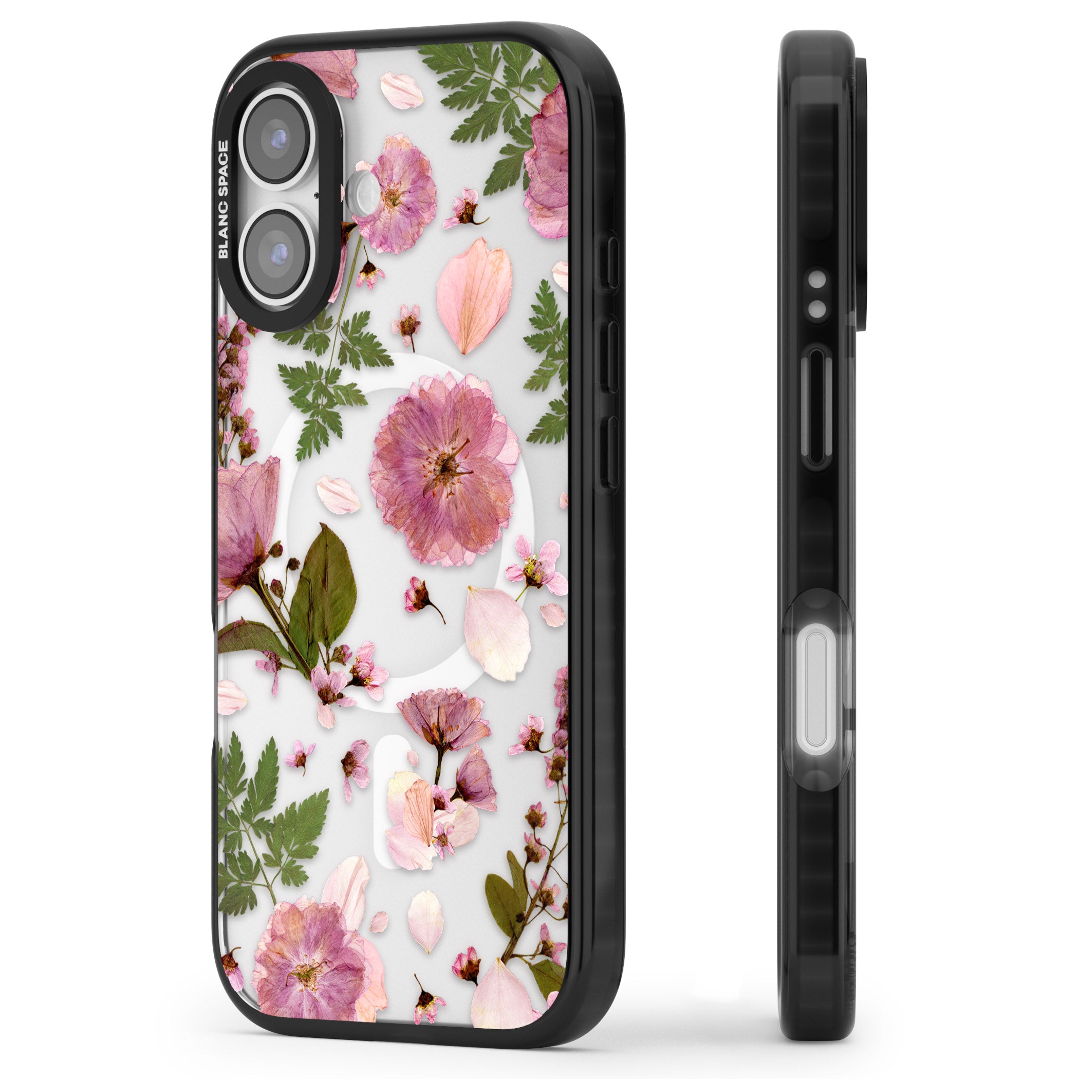 Blossom Bouquet iPhone 17 Impact Pro Black Phone Case Side Profile