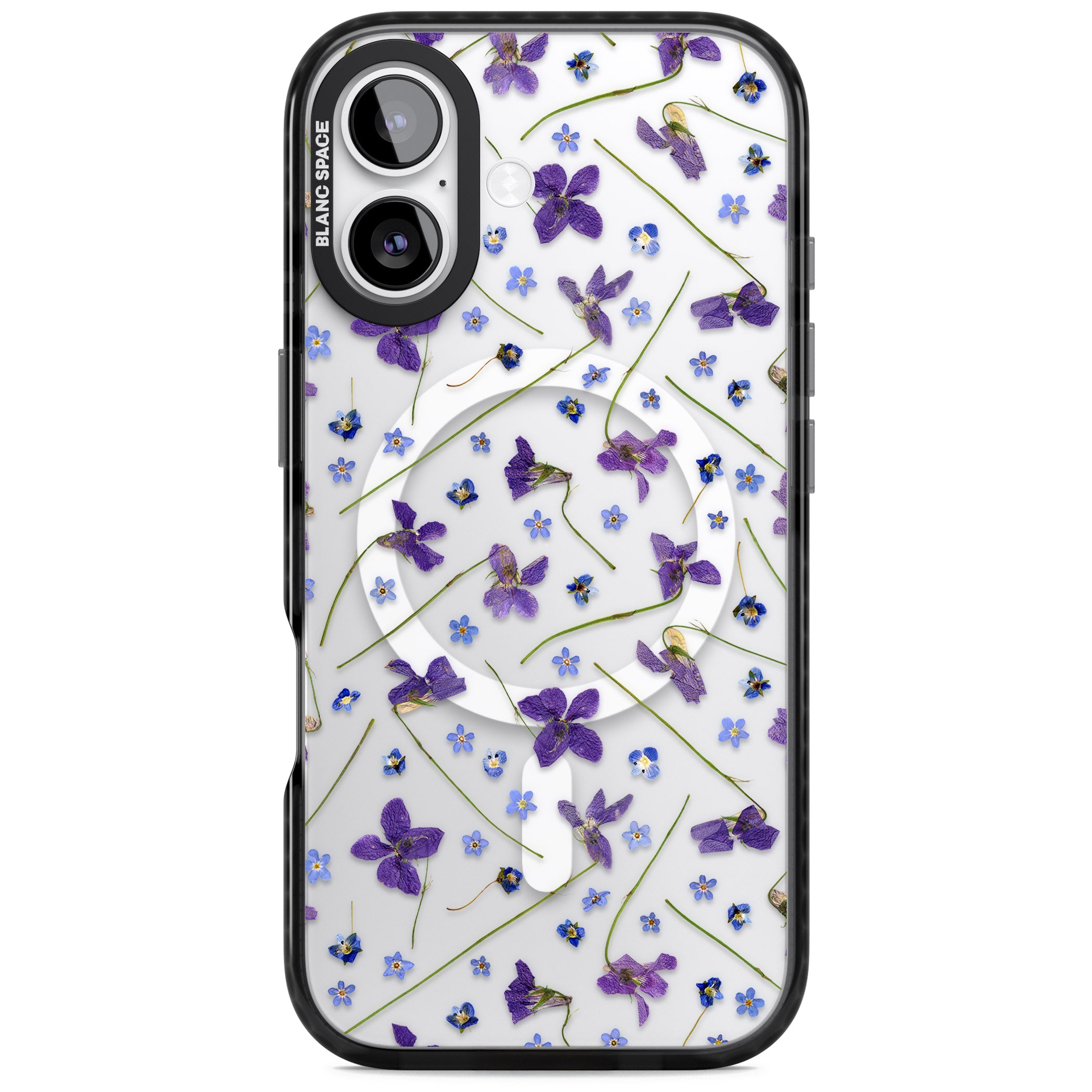 Pressed Violet Flower iPhone 17 Impact Pro Black Phone Case