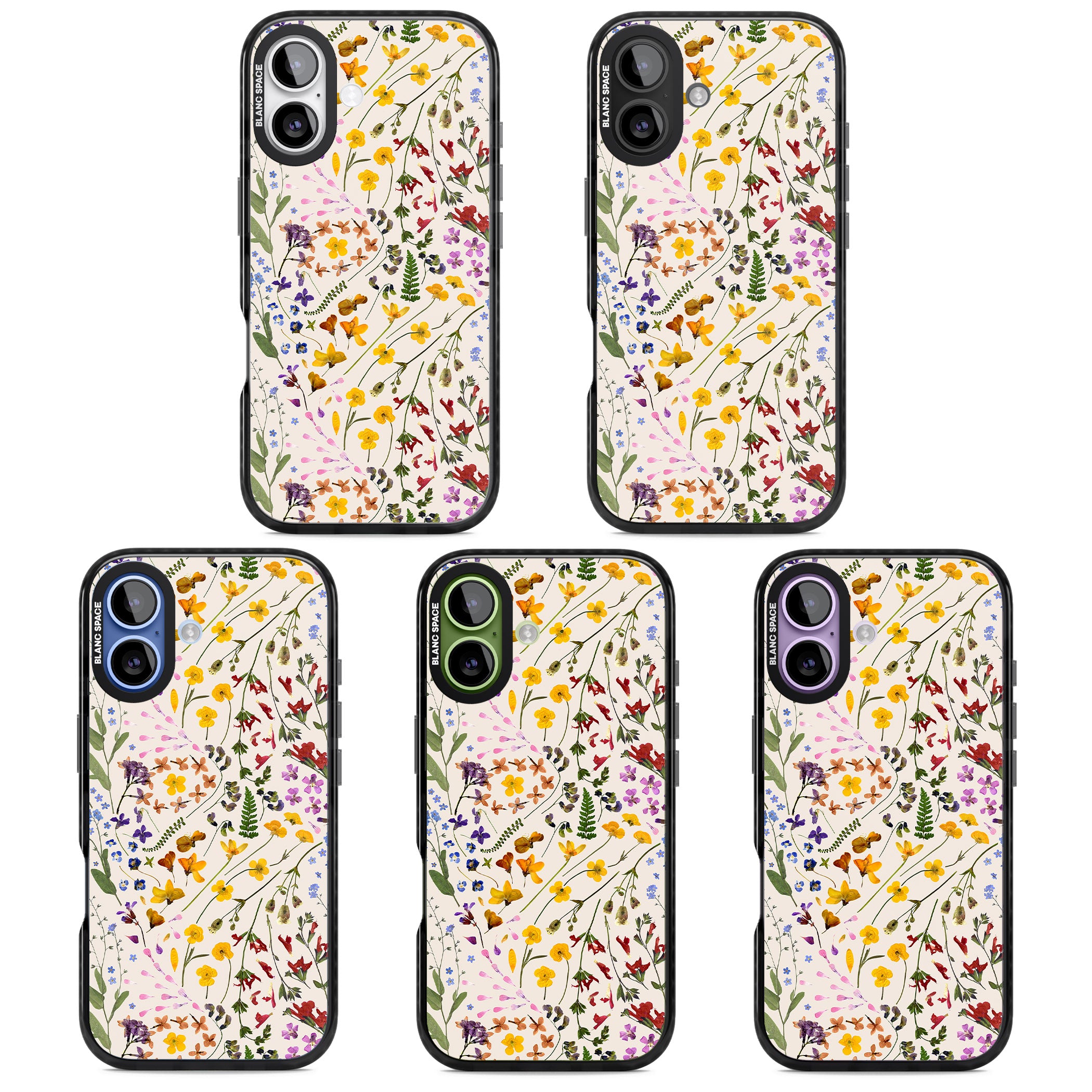 Wildflower Bouquet Cream iPhone 17 Impact Pro Black Phone Case APT Impact Protection
