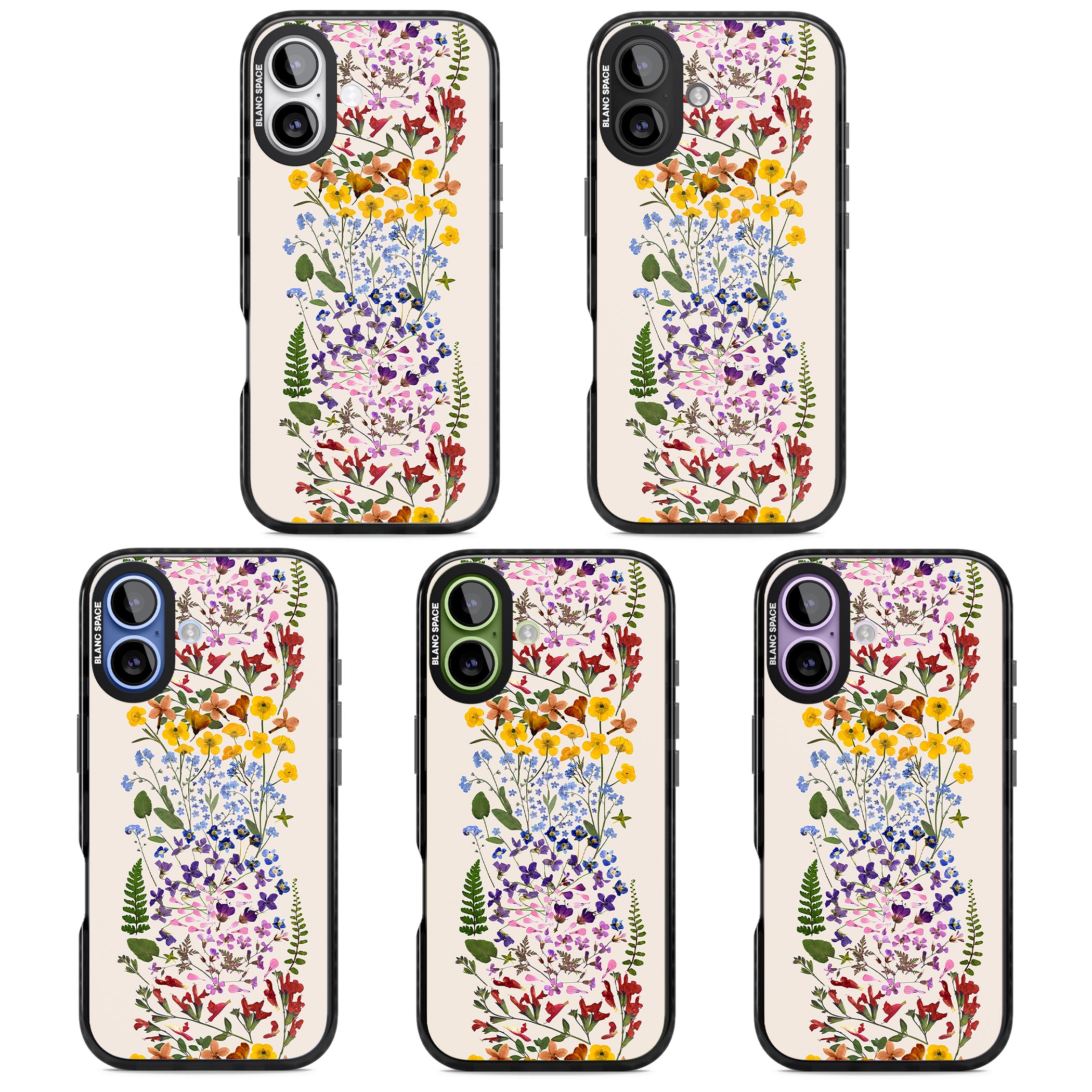 Cream Wildflower iPhone 17 Impact Pro Black Phone Case APT Impact Protection