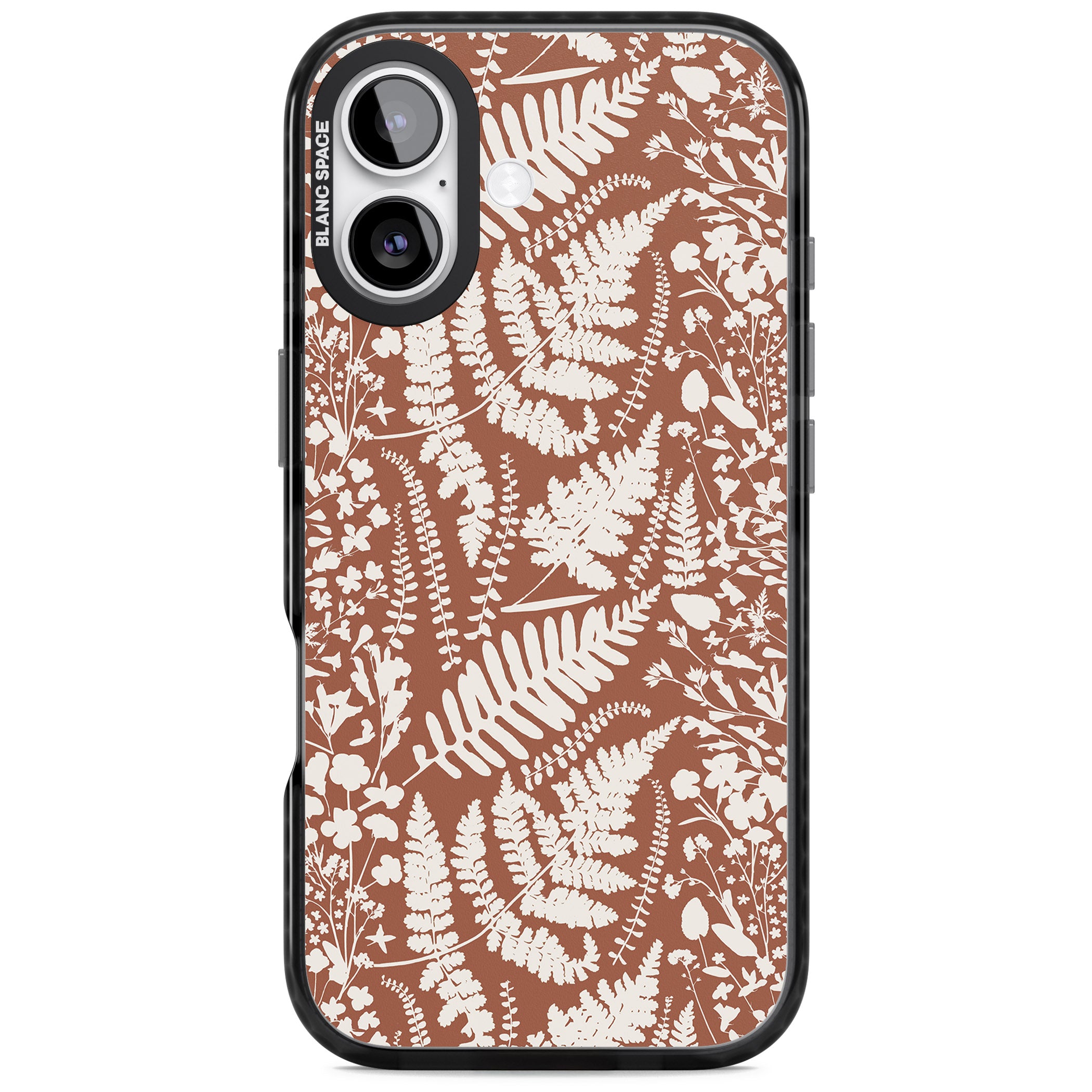 Wildflowers And Ferns On Terracotta iPhone 17 Impact Pro Black Phone Case