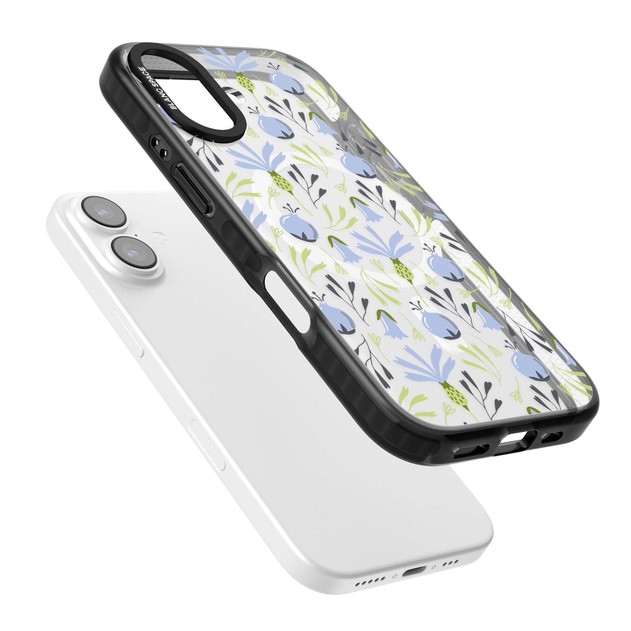 Blue Flora Bloom iPhone 17 Impact Pro Black Phone Case Colours