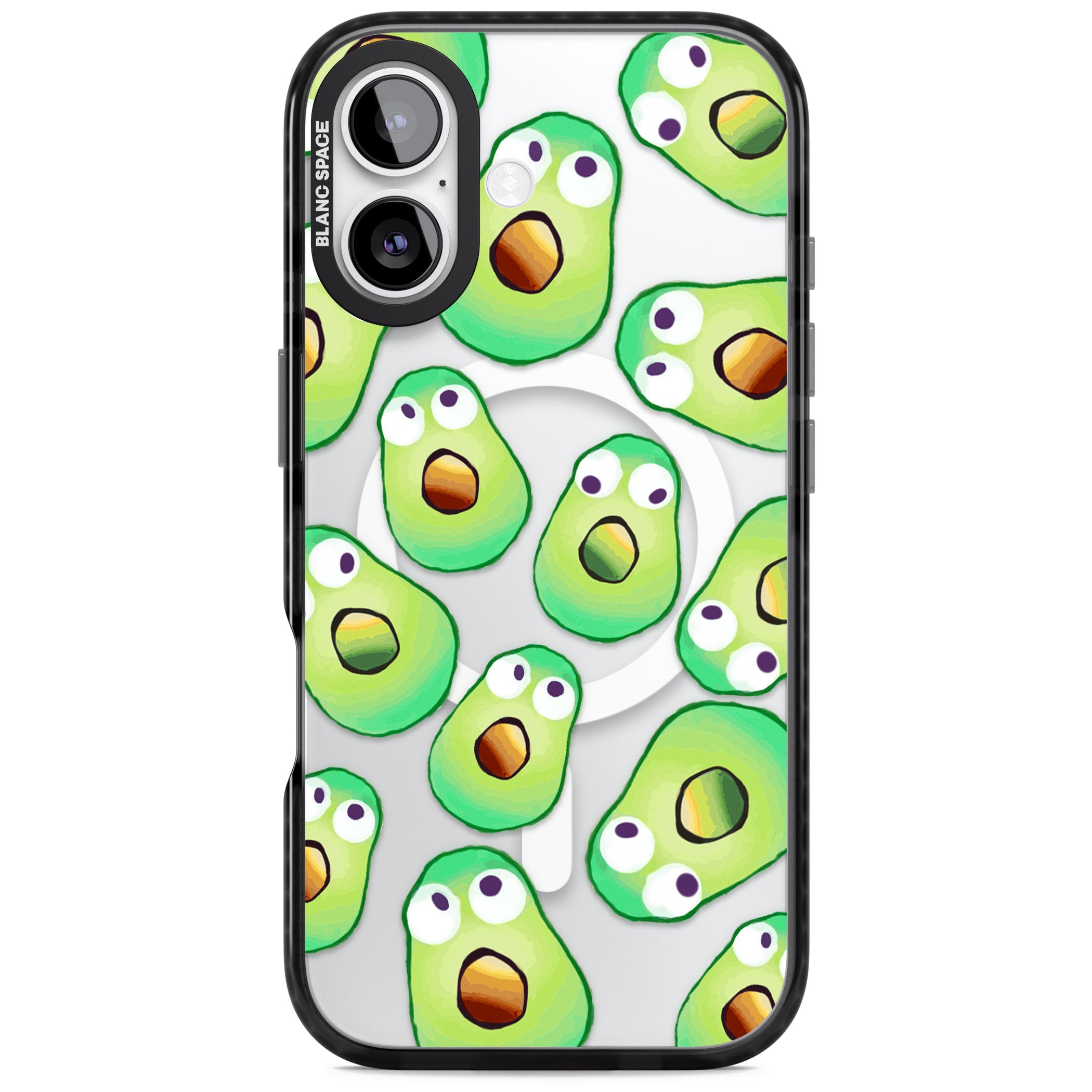 Shocked Avocados iPhone 17 Impact Pro Black Phone Case