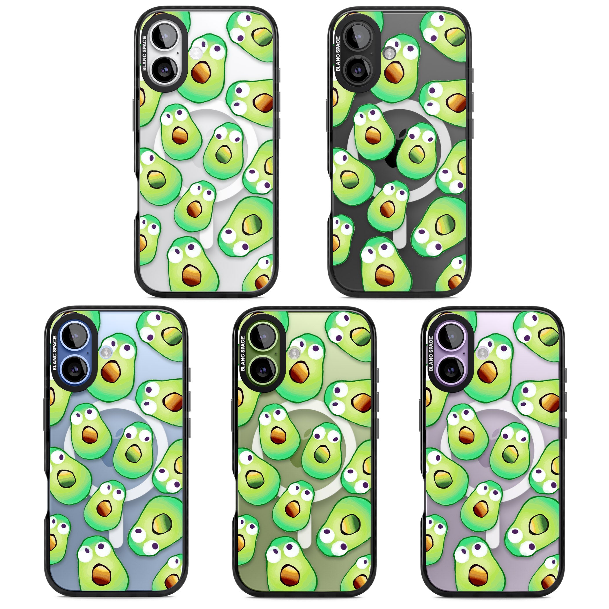 Shocked Avocados iPhone 17 Impact Pro Black Phone Case APT Impact Protection