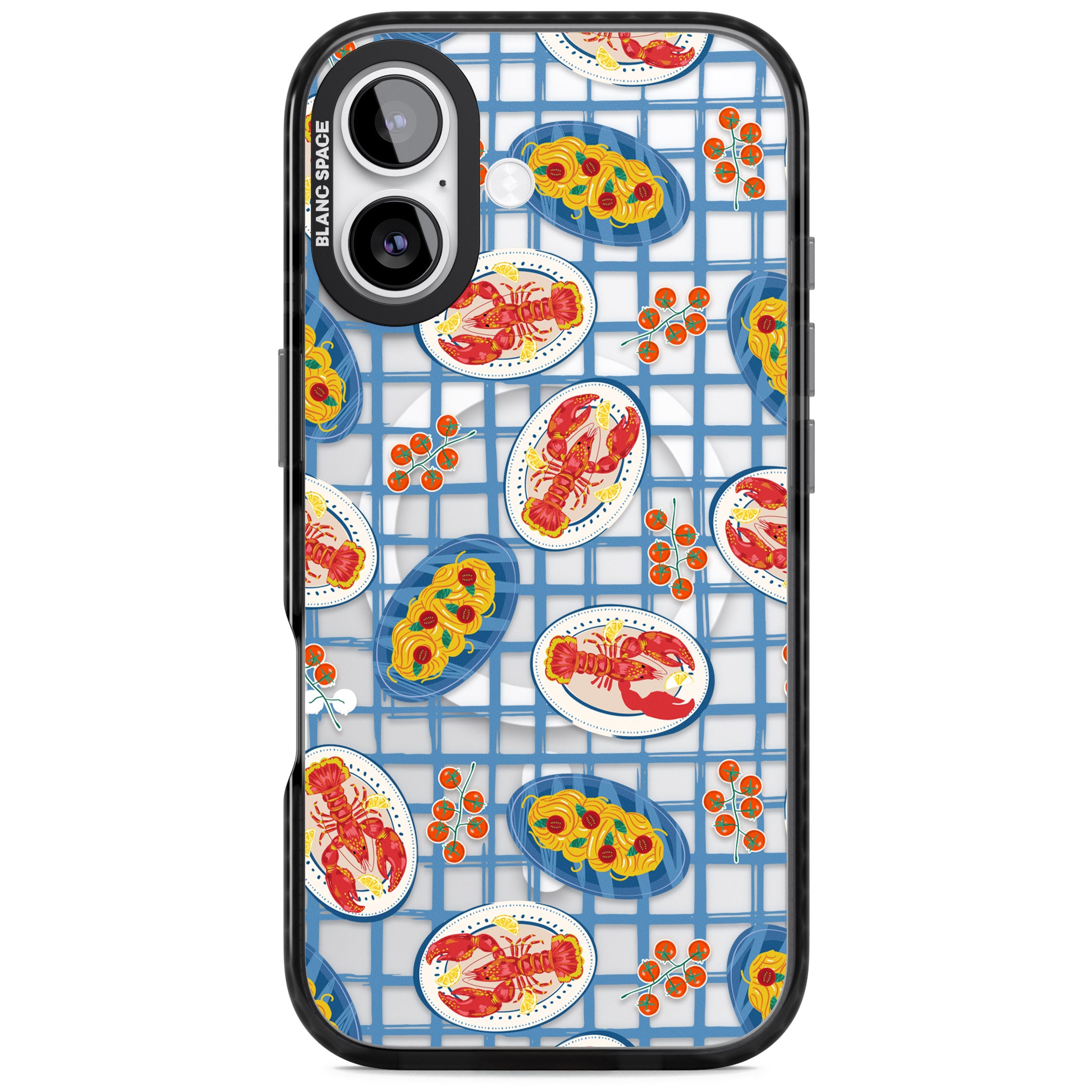 Lobster & Pasta Picnic iPhone 17 Impact Pro Black Phone Case