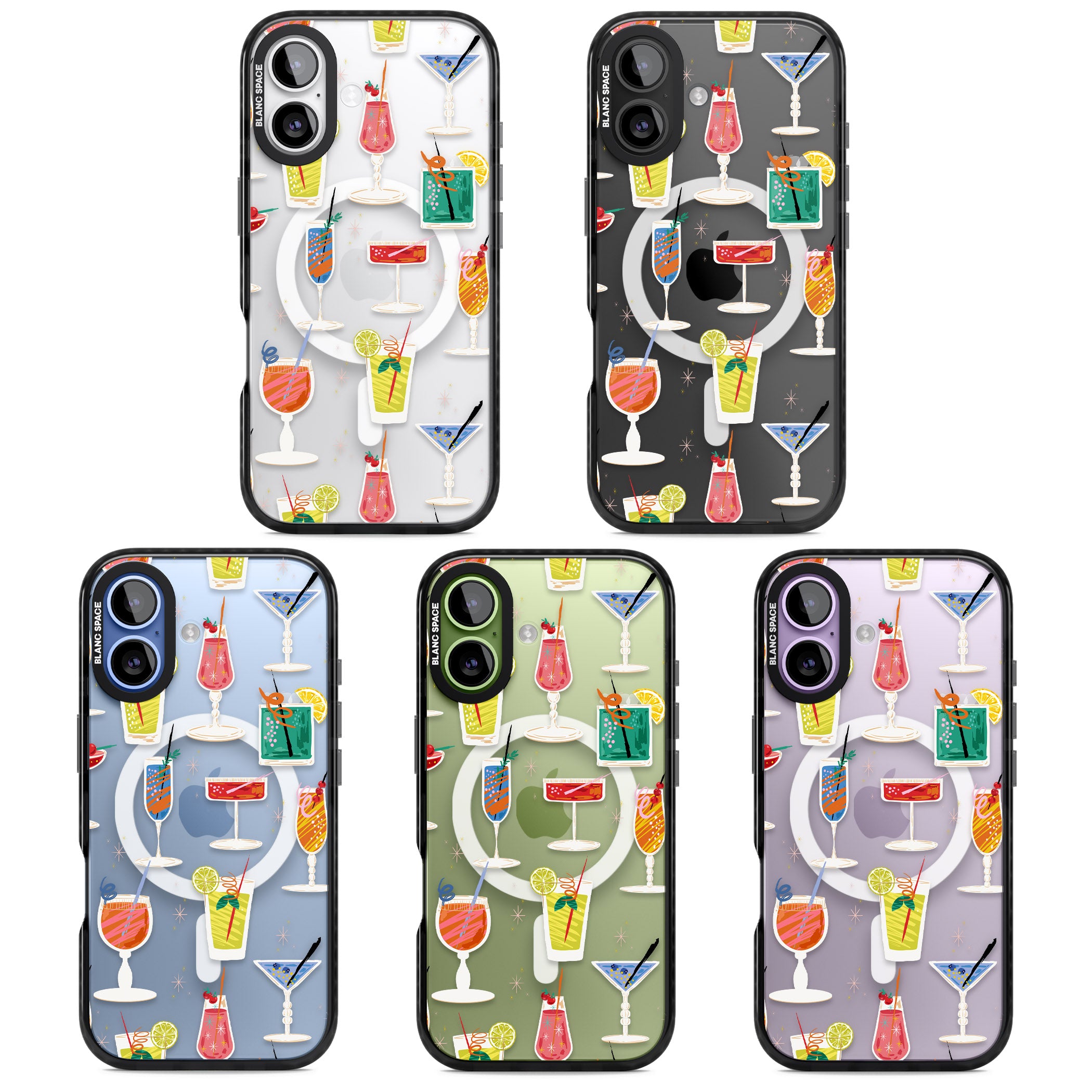 Retro Cocktails iPhone 17 Impact Pro Black Phone Case APT Impact Protection