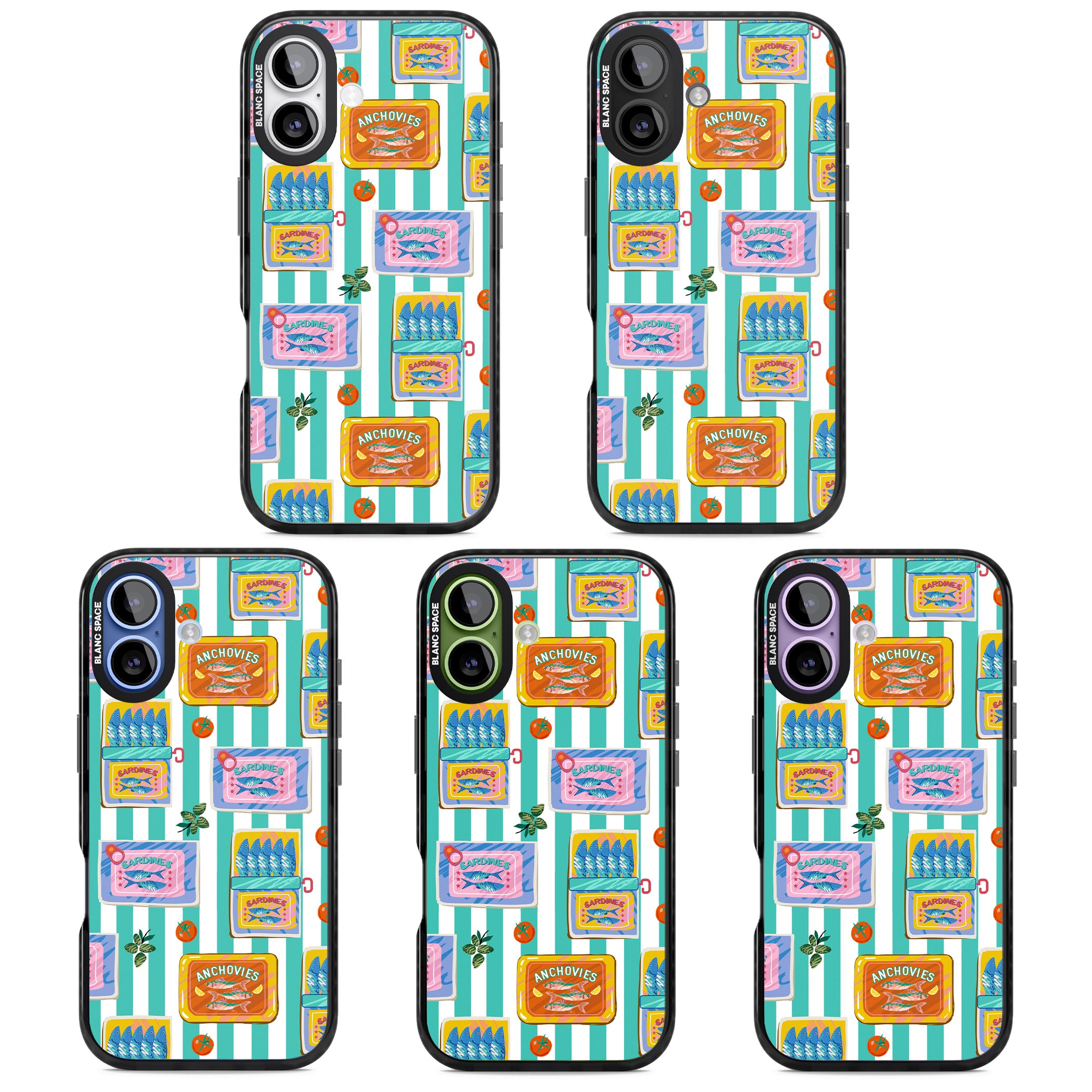 Sardine & Anchovy Stripes iPhone 17 Impact Pro Black Phone Case APT Impact Protection