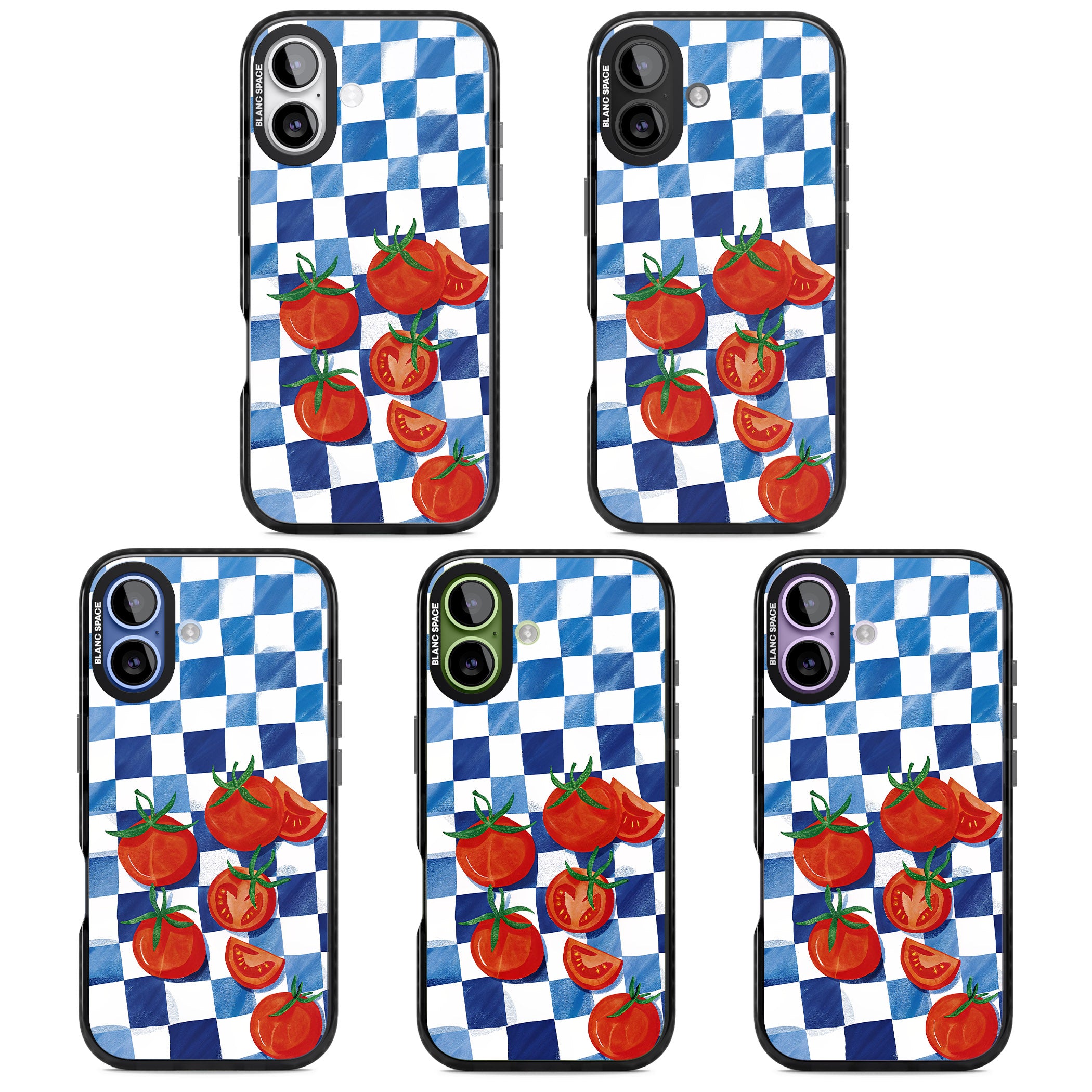 Blue Picnic Blanket & Tomatoes iPhone 17 Impact Pro Black Phone Case APT Impact Protection