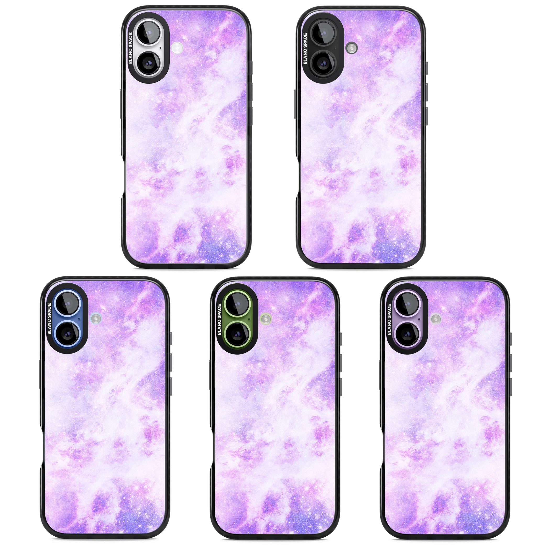 Purple Galaxy Vibes iPhone 17 Impact Pro Black Phone Case APT Impact Protection