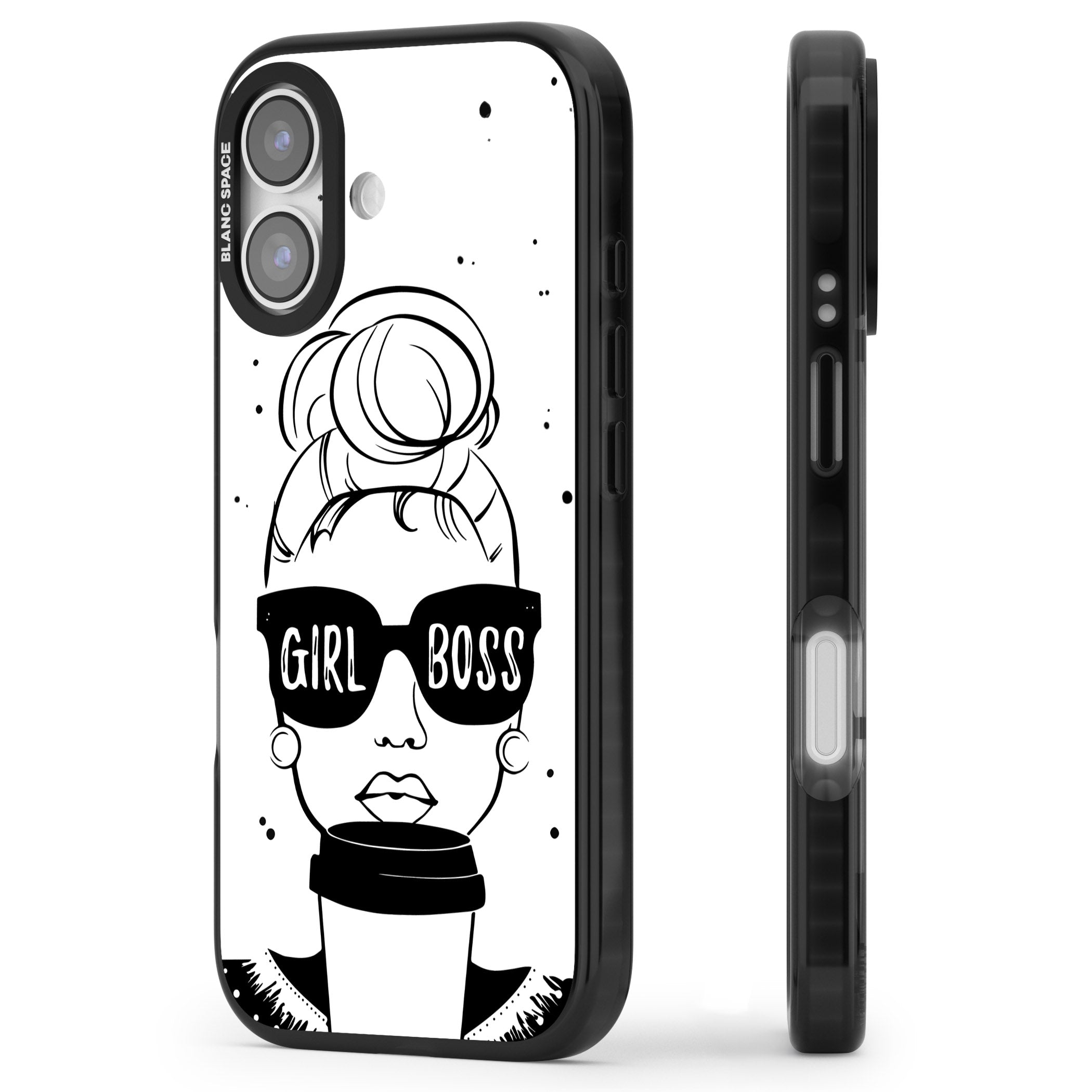 Girl Boss iPhone 17 Impact Pro Black Phone Case Side Profile