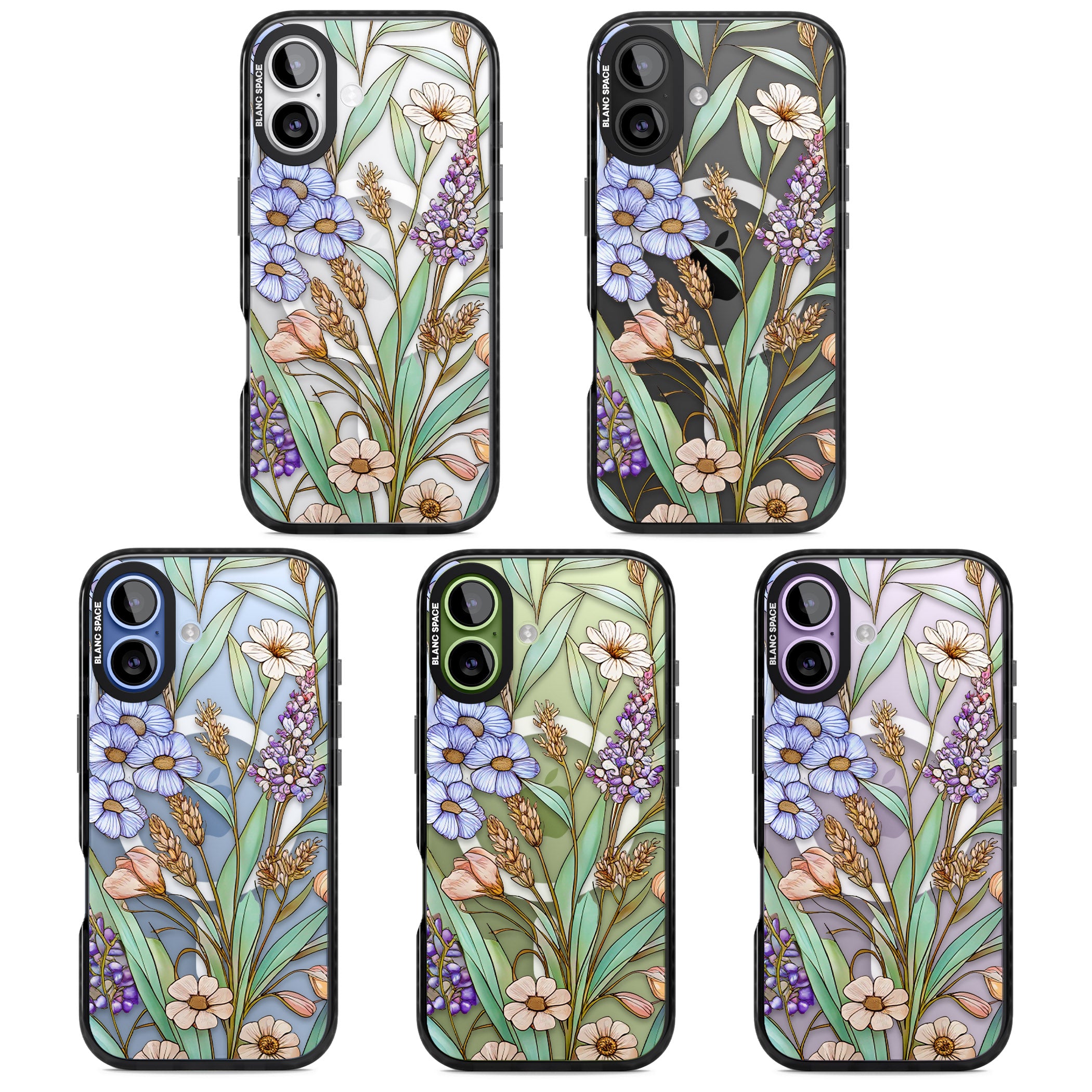 Glass Lavenders & Daisies iPhone 17 Impact Pro Black Phone Case APT Impact Protection