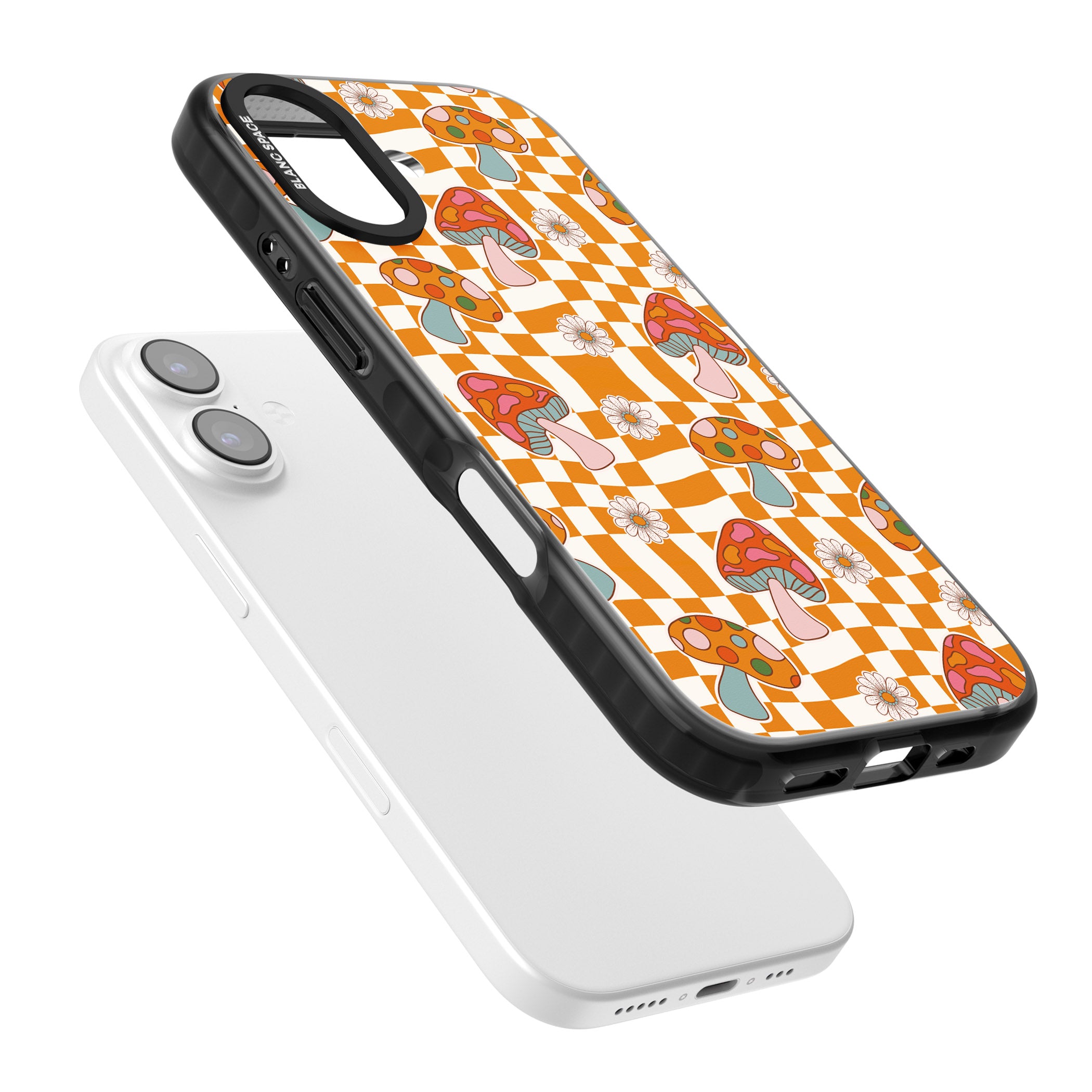 Wavy Checked Shrooms iPhone 17 Impact Pro Black Phone Case Colours
