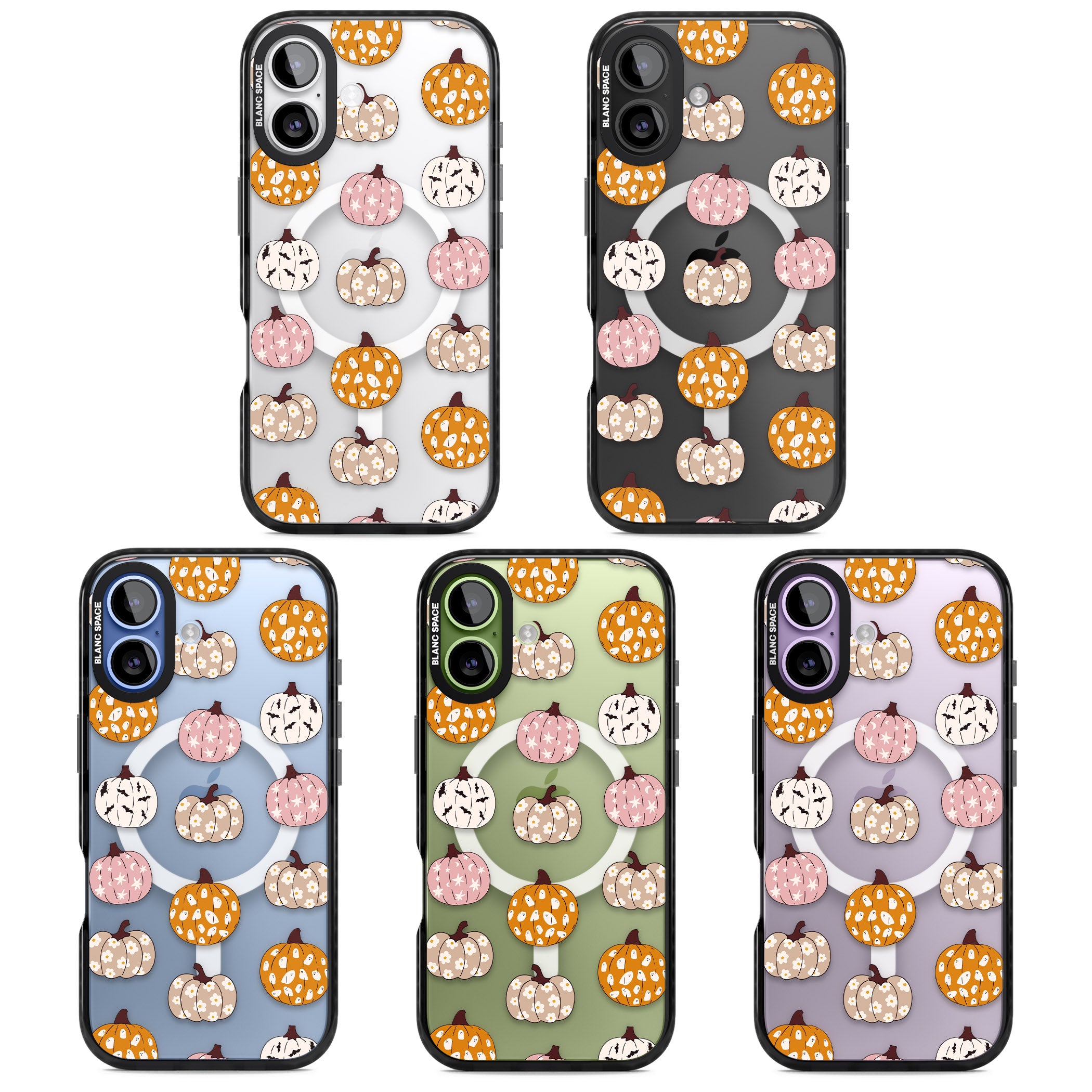 Floral Pumpkins iPhone 17 Impact Pro Black Phone Case APT Impact Protection