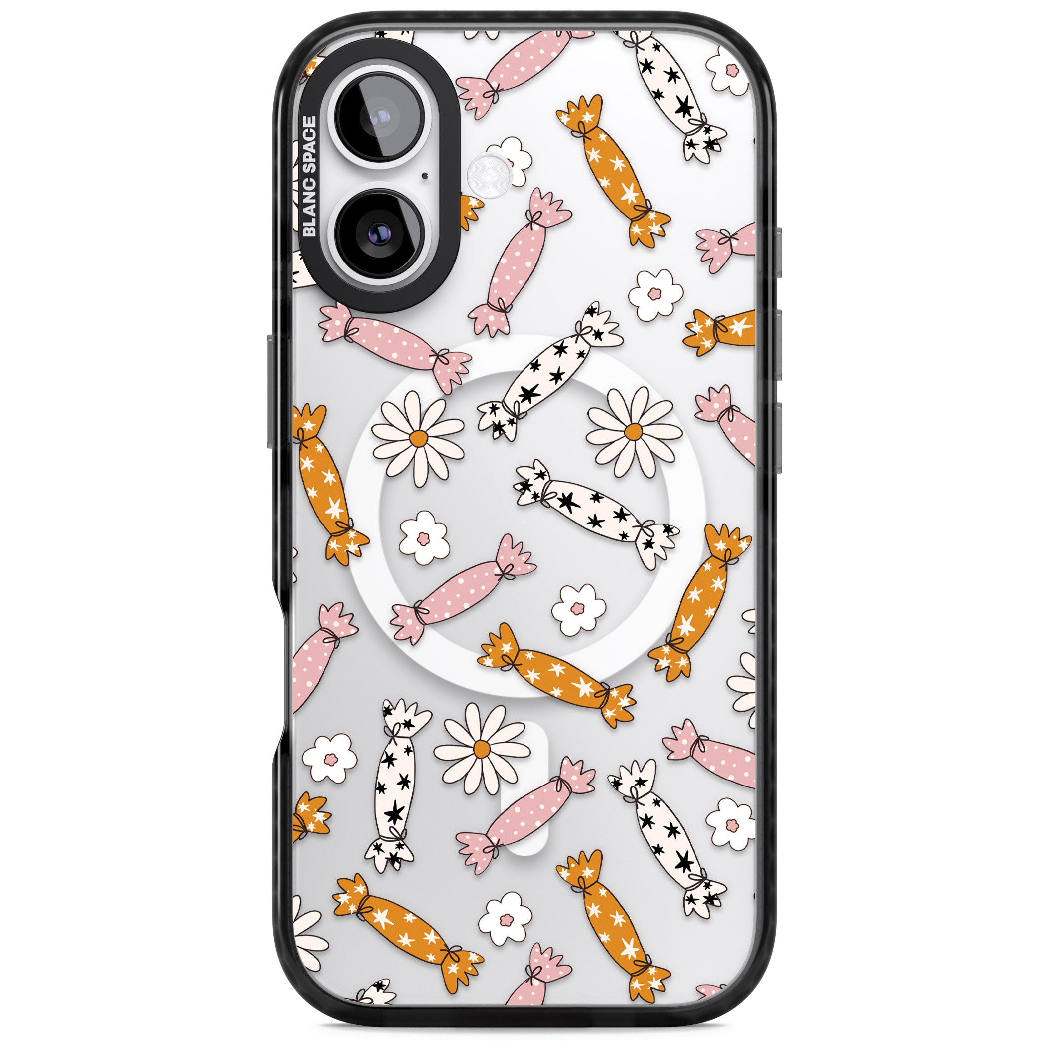 Floral Candy iPhone 17 Impact Pro Black Phone Case