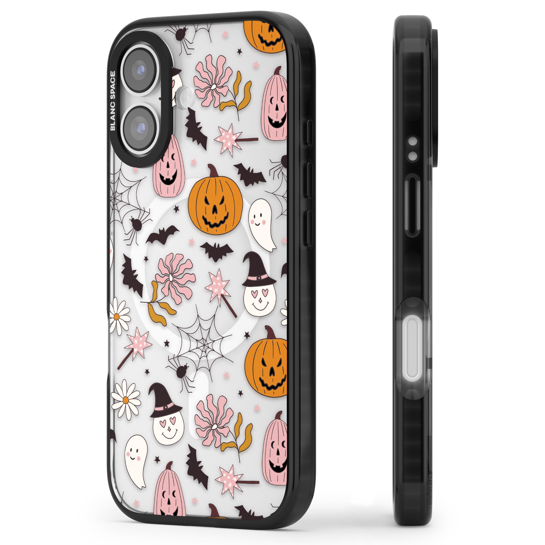 Spooky Mix iPhone 17 Impact Pro Black Phone Case Side Profile