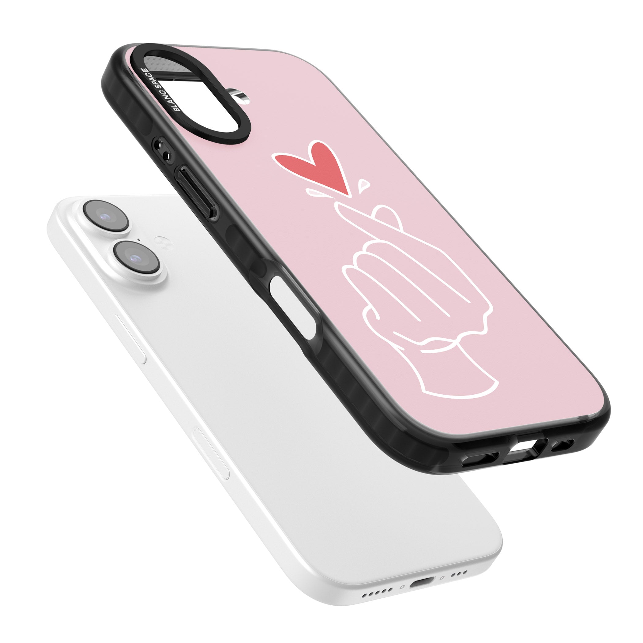 Pink Heart Hand iPhone 17 Impact Pro Black Phone Case Colours