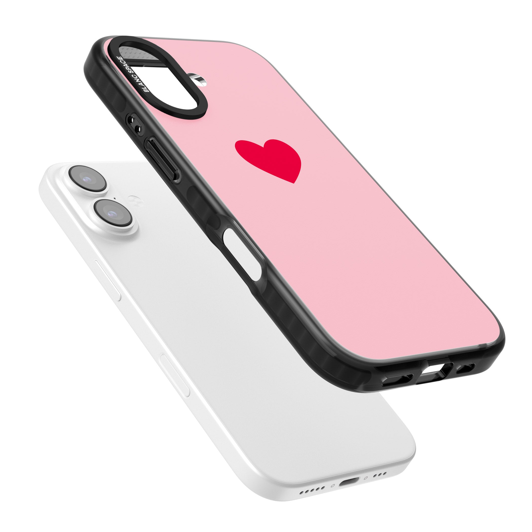 Red & Pink Heart iPhone 17 Impact Pro Black Phone Case Colours