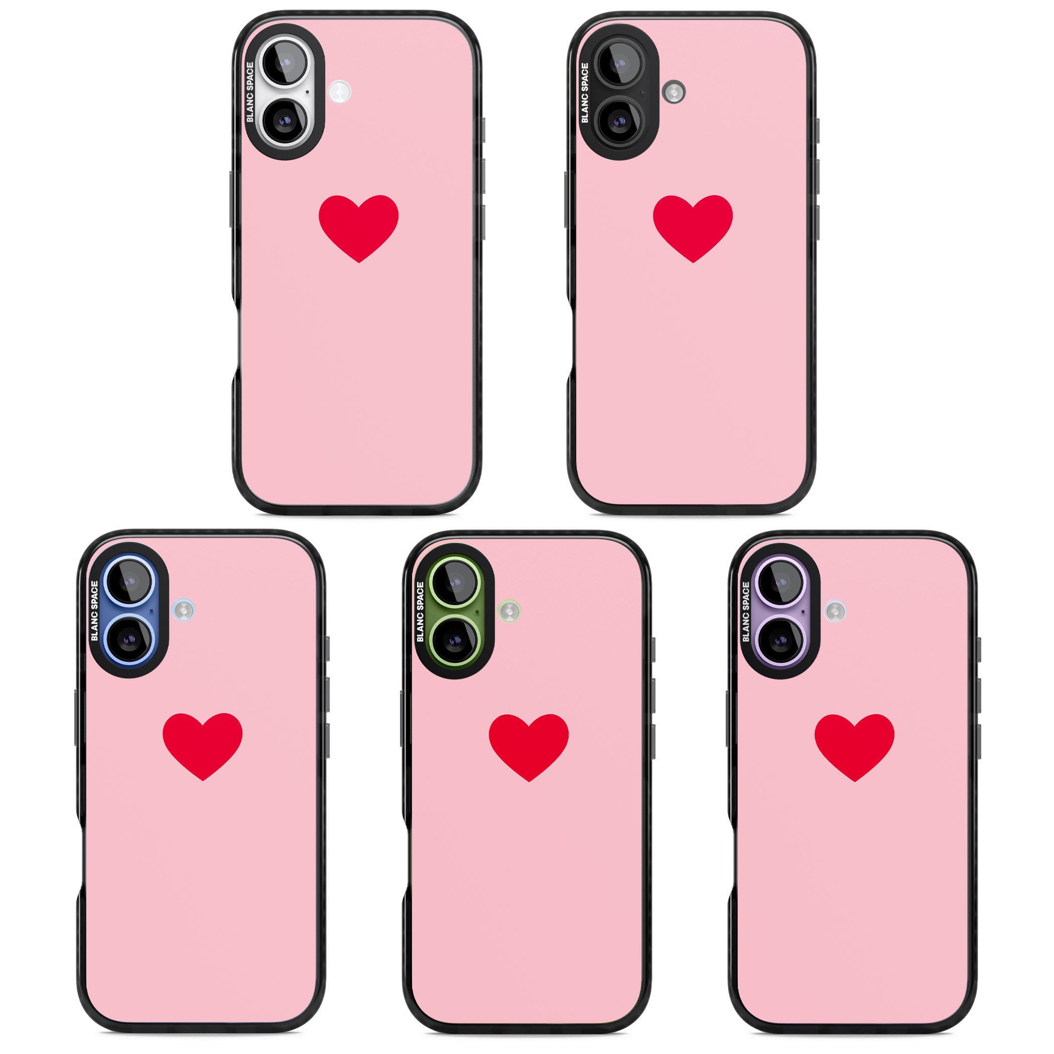 Red & Pink Heart iPhone 17 Impact Pro Black Phone Case APT Impact Protection