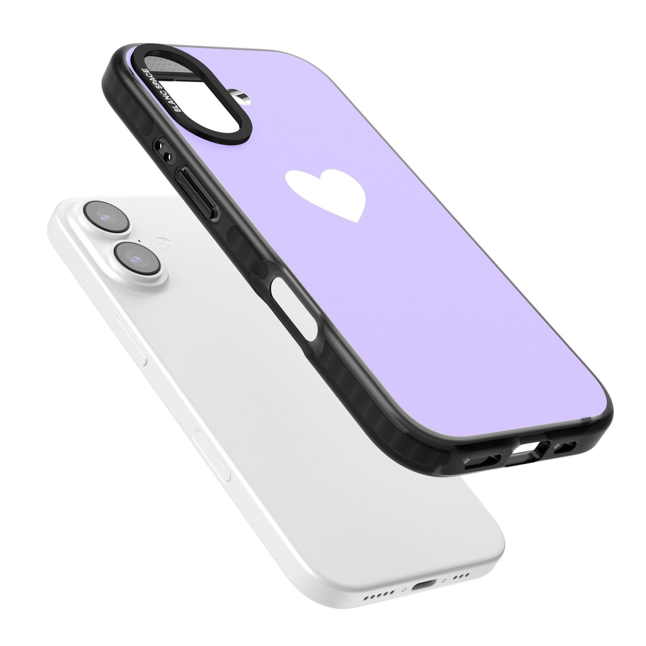 Pale Purple Heart iPhone 17 Impact Pro Black Phone Case Colours