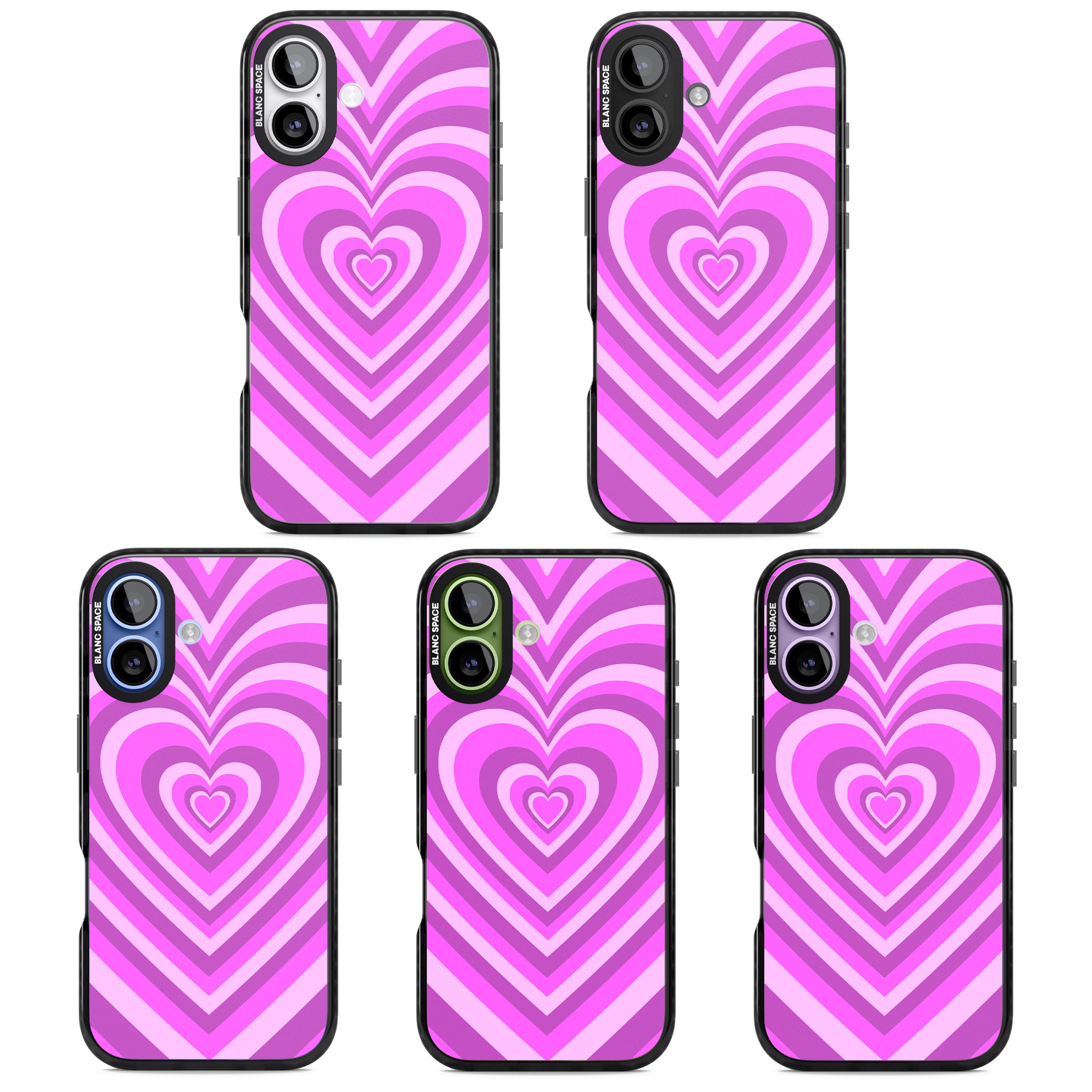 Pink Heart Illusion iPhone 17 Impact Pro Black Phone Case APT Impact Protection