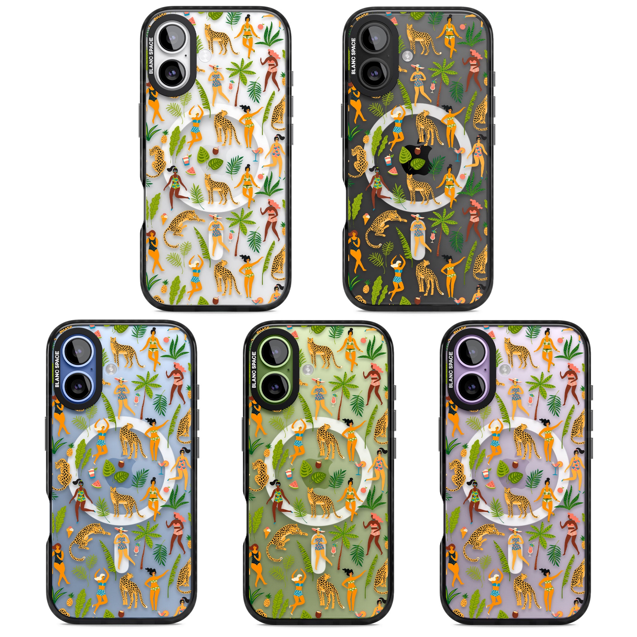 Tropical Party Vibes iPhone 17 Impact Pro Black Phone Case APT Impact Protection