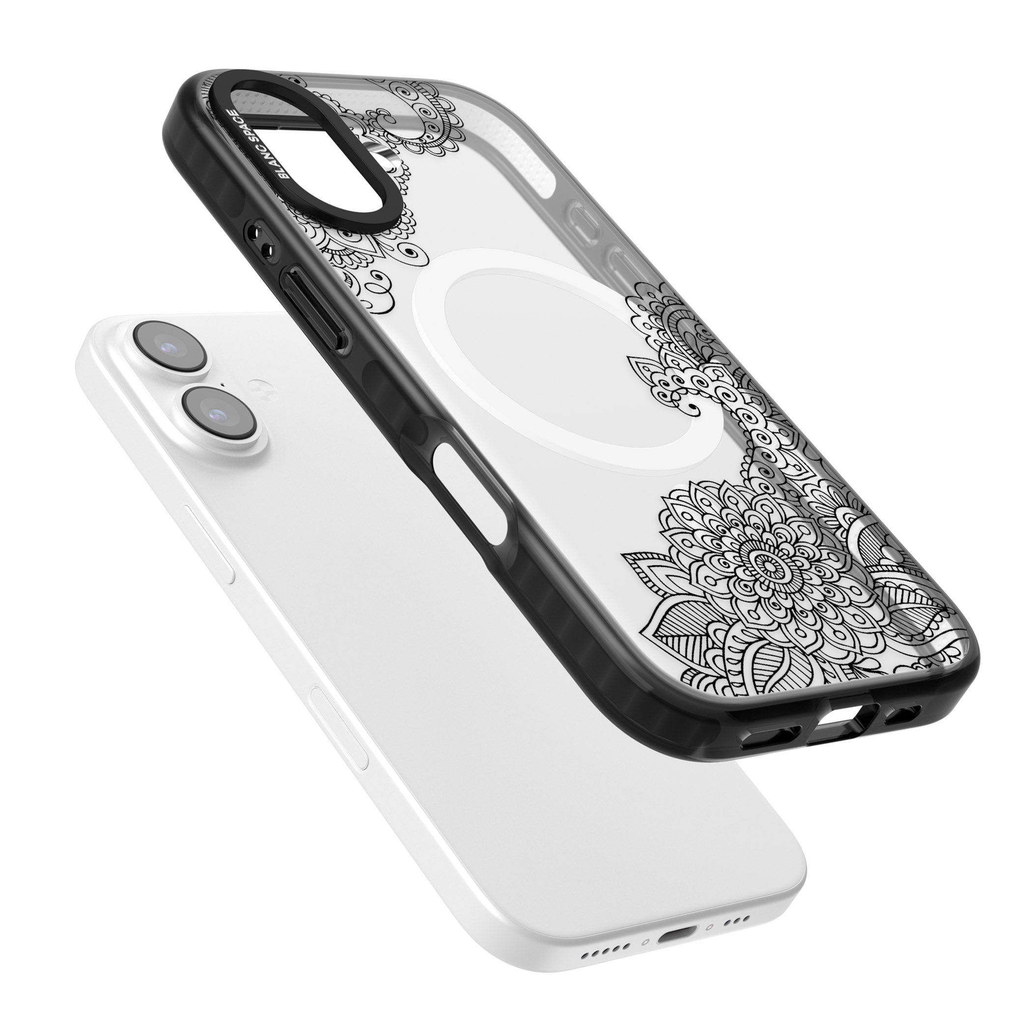 Black Henna Botanicals iPhone 17 Impact Pro Black Phone Case Colours