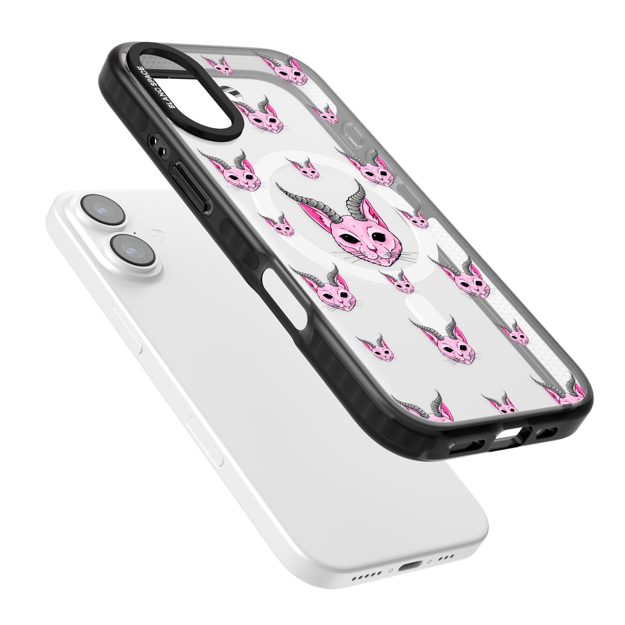 Demon Cat Pattern iPhone 17 Impact Pro Black Phone Case Colours