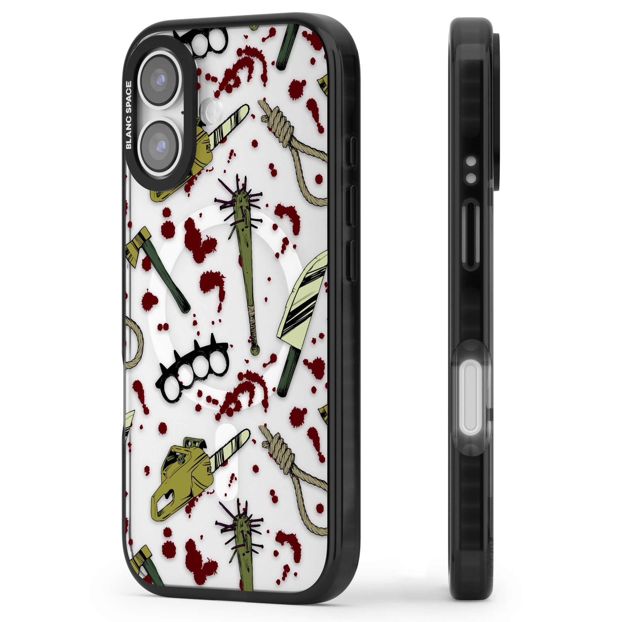 Movie Massacre iPhone 17 Impact Pro Black Phone Case Side Profile