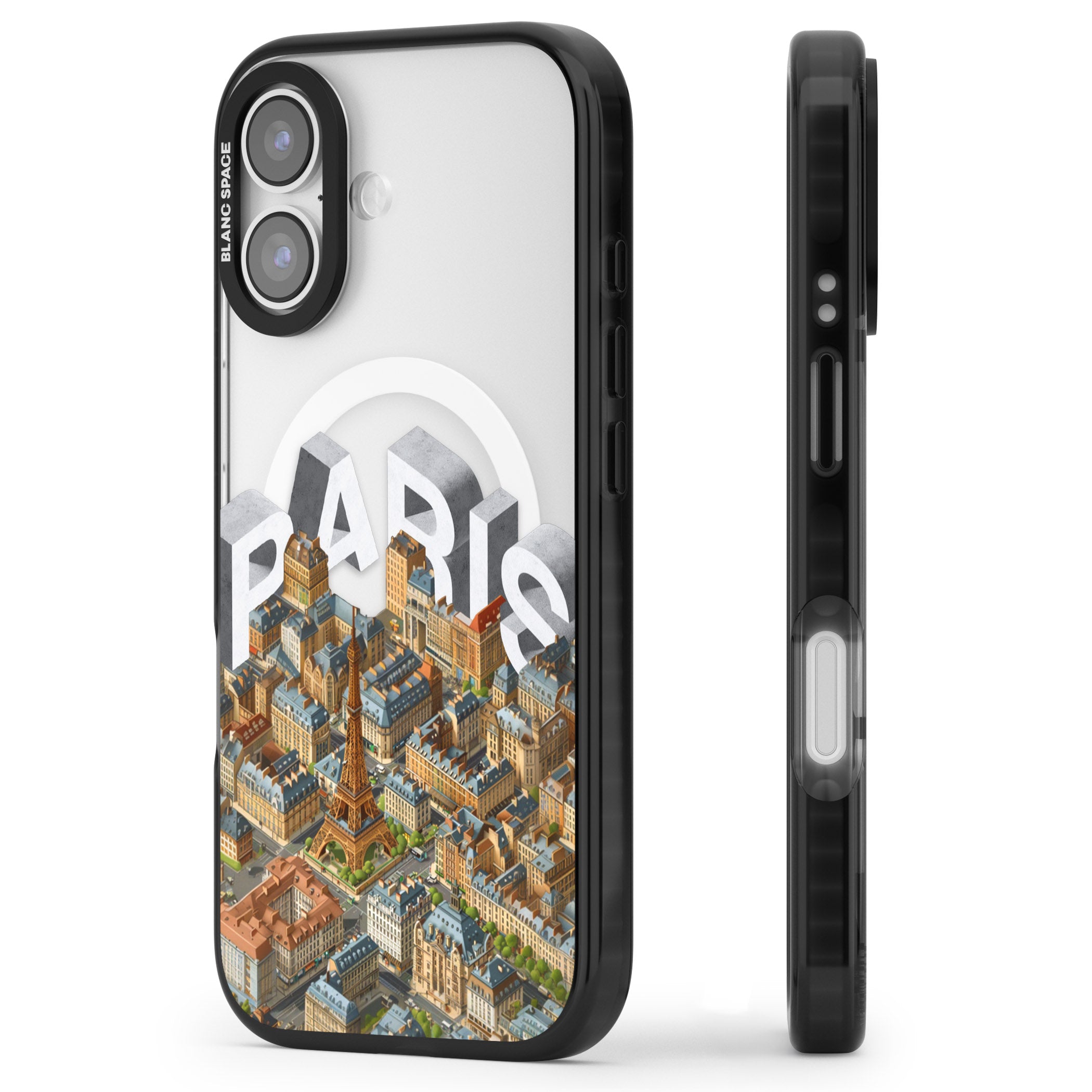 Paris iPhone 17 Impact Pro Black Phone Case Side Profile