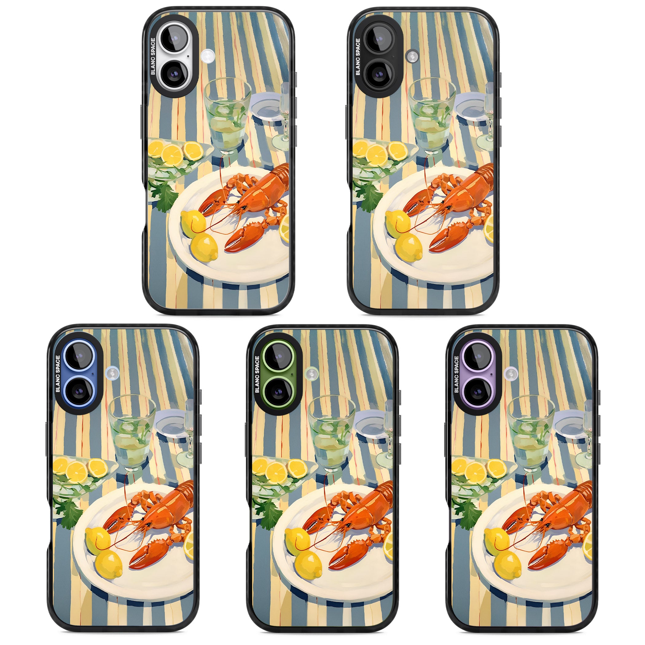 Lobster & Lemons iPhone 17 Impact Pro Black Phone Case APT Impact Protection