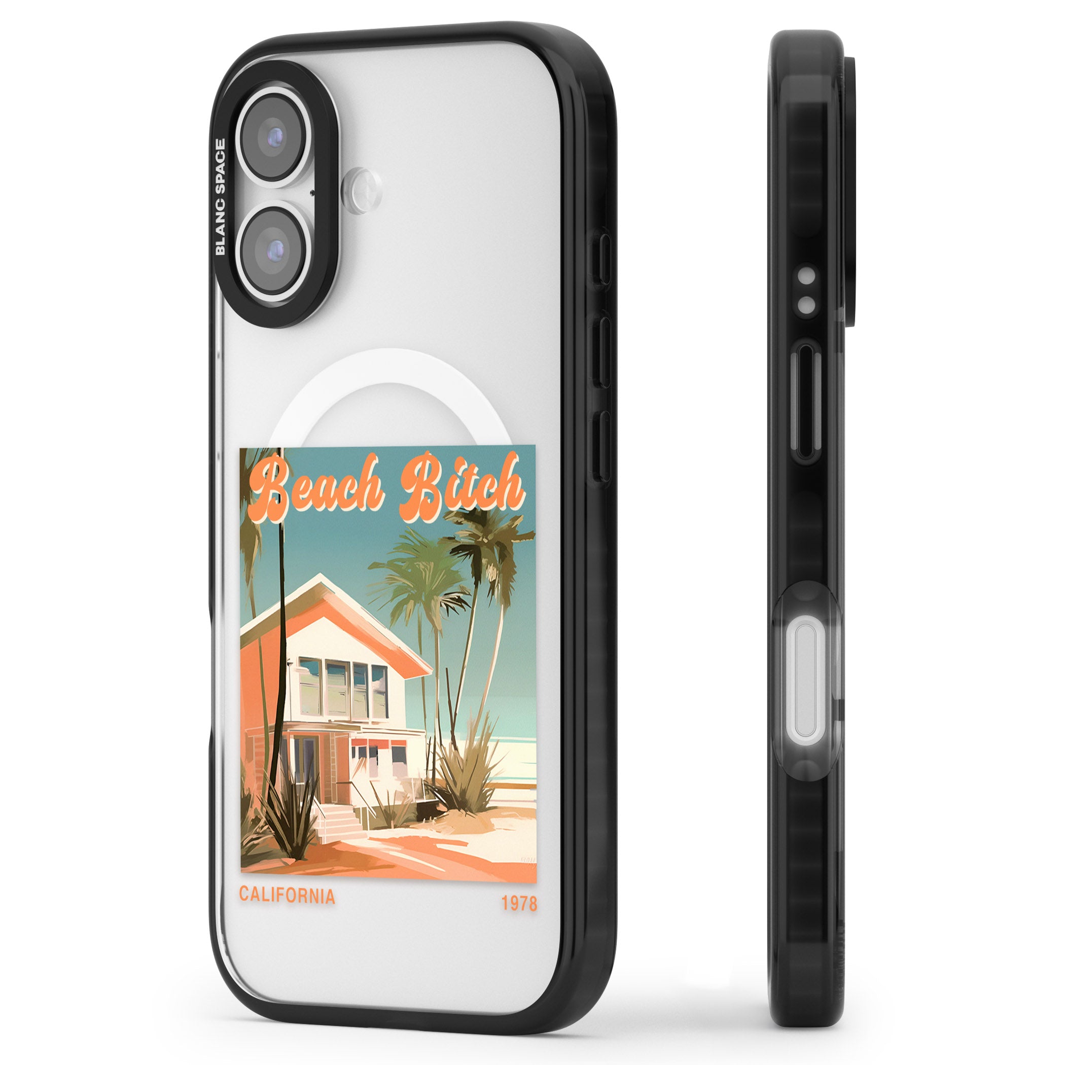 Beach B*tch iPhone 17 Impact Pro Black Phone Case Side Profile