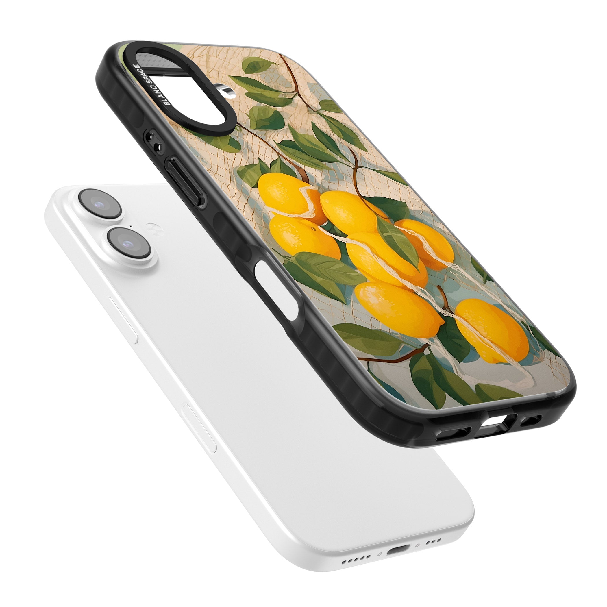 Lemon Vines iPhone 17 Impact Pro Black Phone Case Colours