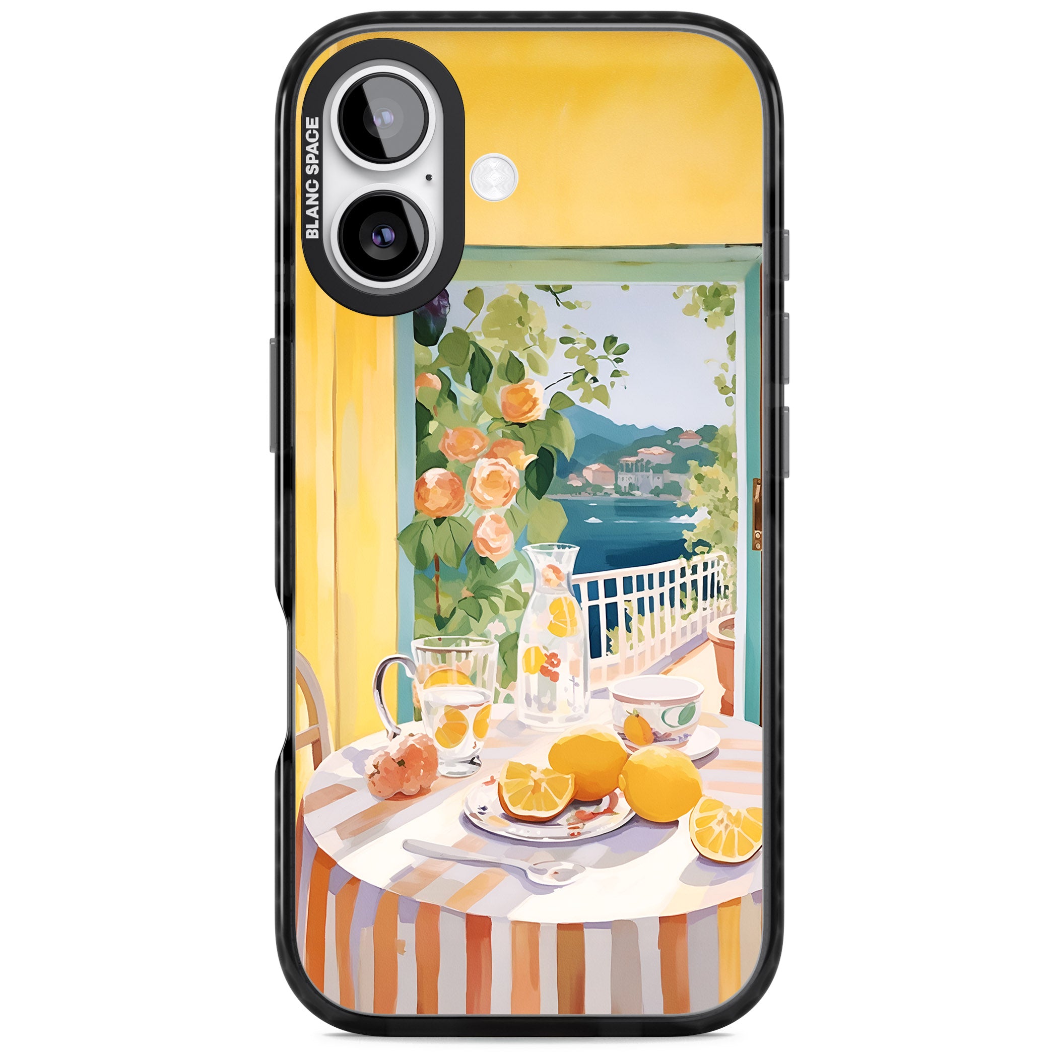 Amalfi Breakfast Balcony iPhone 17 Impact Pro Black Phone Case
