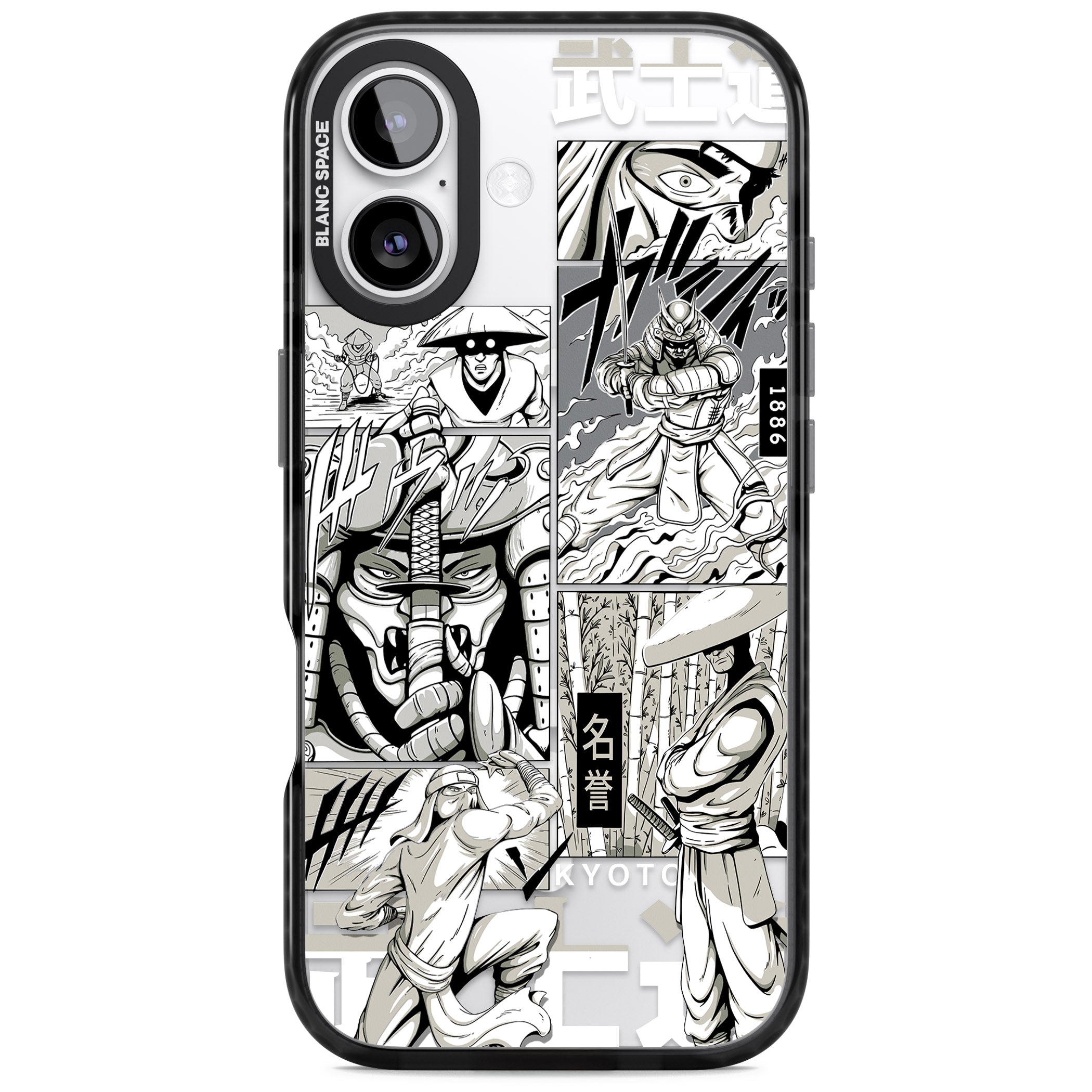 Greyscale Anime Comic iPhone 17 Impact Pro Black Phone Case