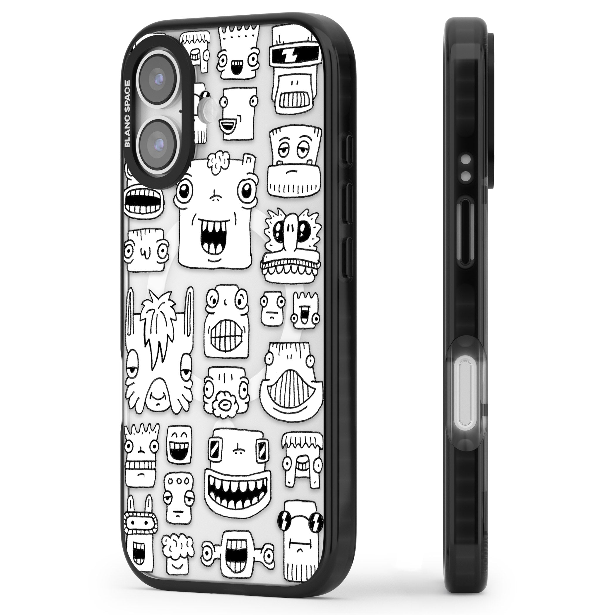 Burst Heads iPhone 17 Impact Pro Black Phone Case Side Profile